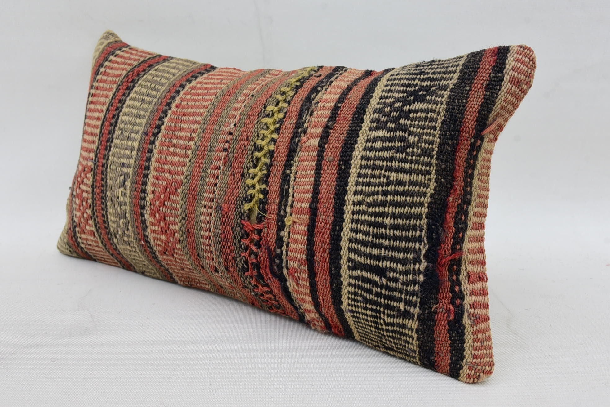 Anadolu Yastığı, Kilim Yastık Kılıfı, Koltuk Yastığı, Kilim Kilim Yastık Kılıfı, Kilim Minder Sham, 8"x16" Kırmızı Yastık Kılıfı