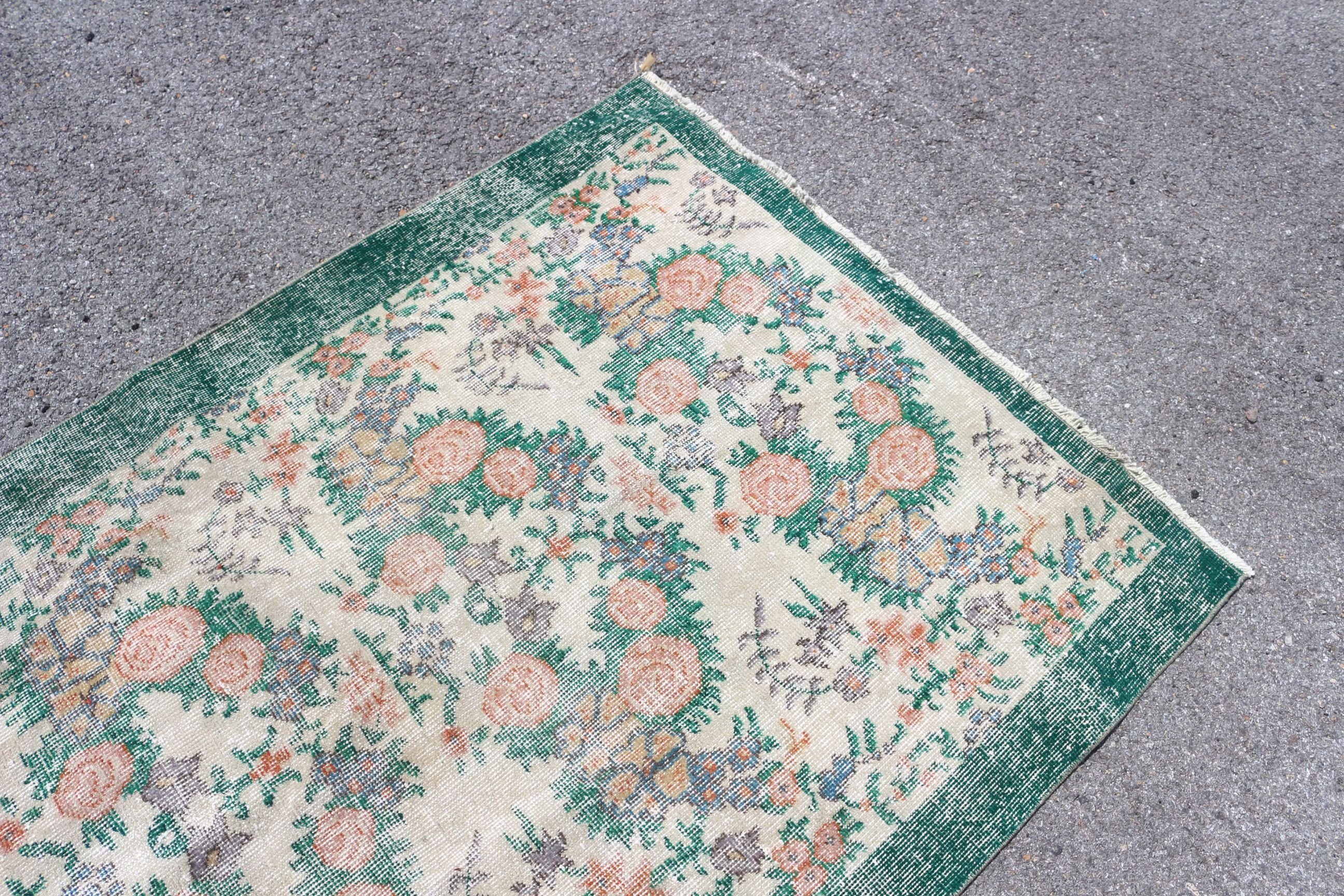 Entry Rugs, Office Rug, Vintage Rug, Home Decor Rug, 3.7x6.3 ft Accent Rugs, Turkish Rug, Nursery Rug, Bedroom Rug, Green Bedroom Rugs