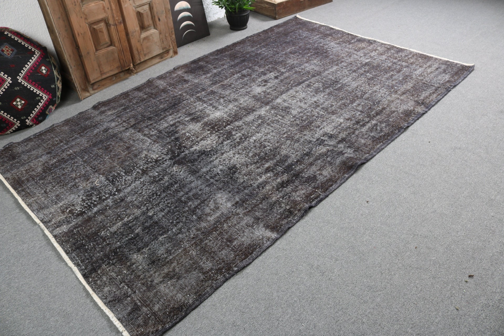 Handwoven Rugs, Dining Room Rugs, Gray Cool Rug, Turkish Rug, 5.5x8.8 ft Large Rug, Statement Rug, Large Oushak Rug, Vintage Rug, Floor Rug