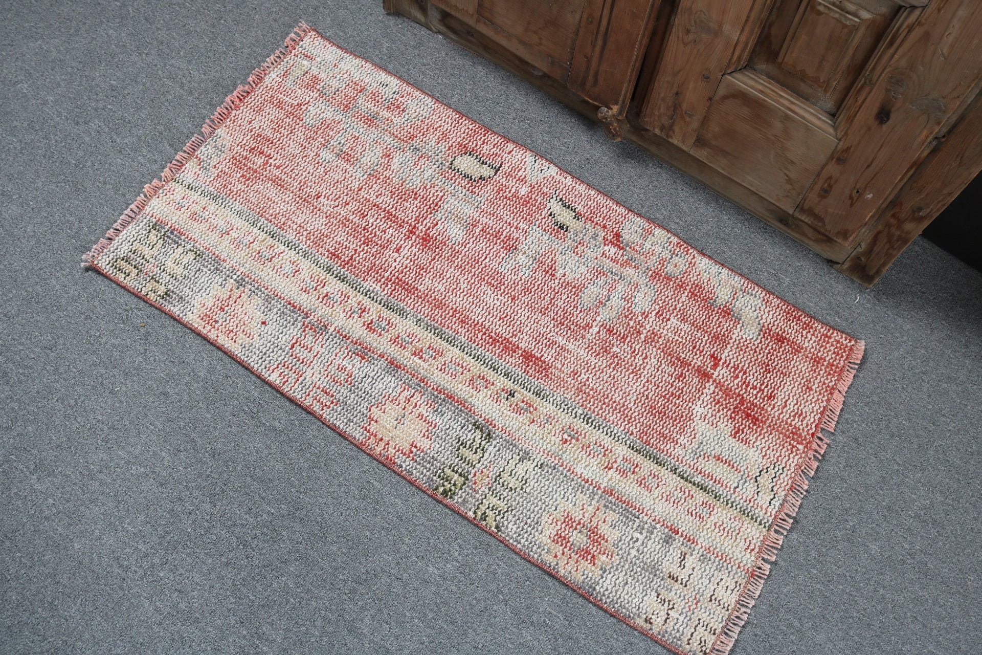 Kitchen Rug, Small Vintage Rugs, Turkish Rug, Vintage Rug, Anatolian Rug, 1.6x3.1 ft Small Rug, Wool Rug, Outdoor Rugs, Red Flatweave Rug