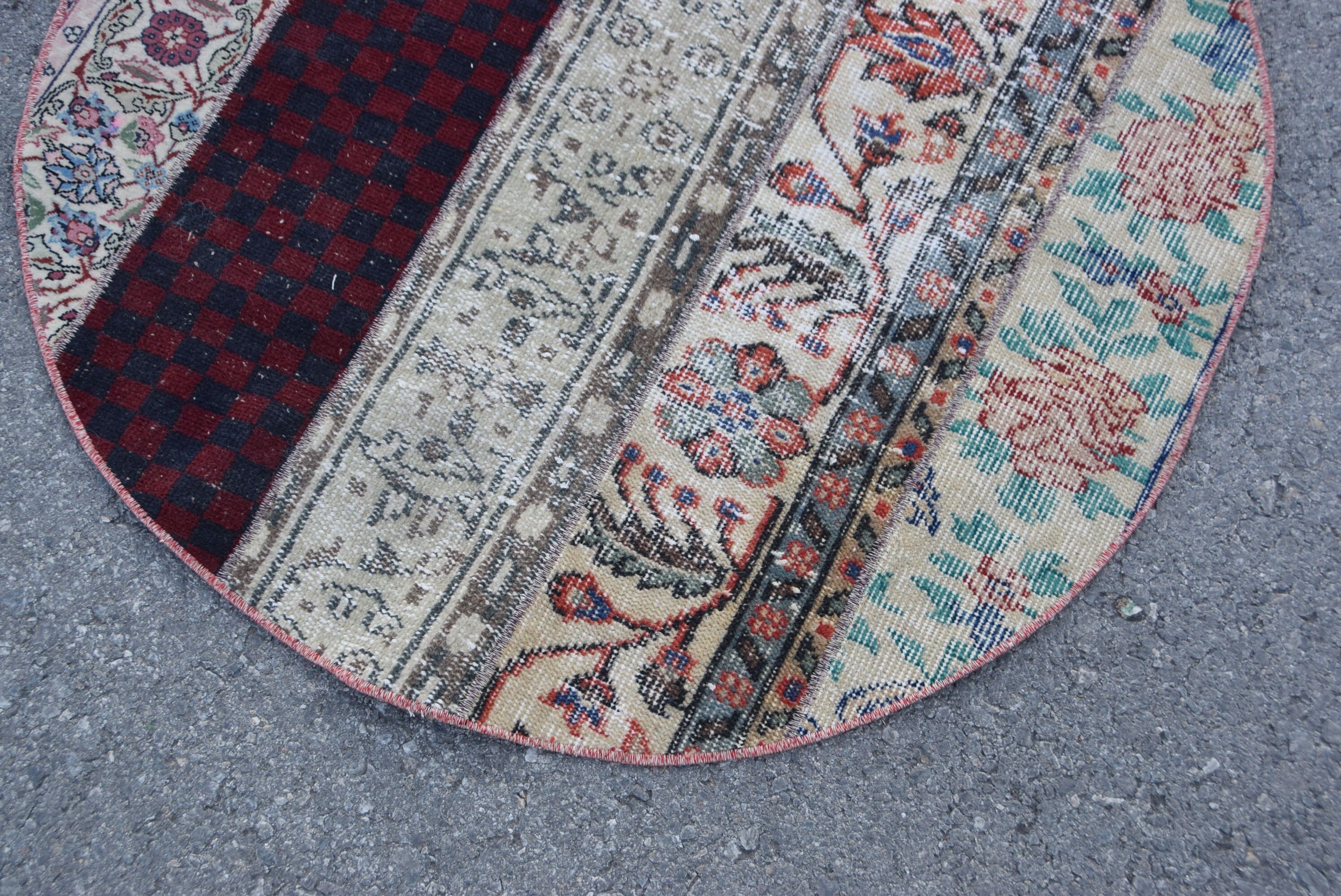 Kapı Paspası Halısı, 3.1x3.1 ft Küçük Halı, Araba Paspası Halıları, Vintage Halı, Türk Halısı, Bej Yatak Odası Halısı, Çocuk Odası Halısı, Yatak Odası Halıları, Mutfak Halısı