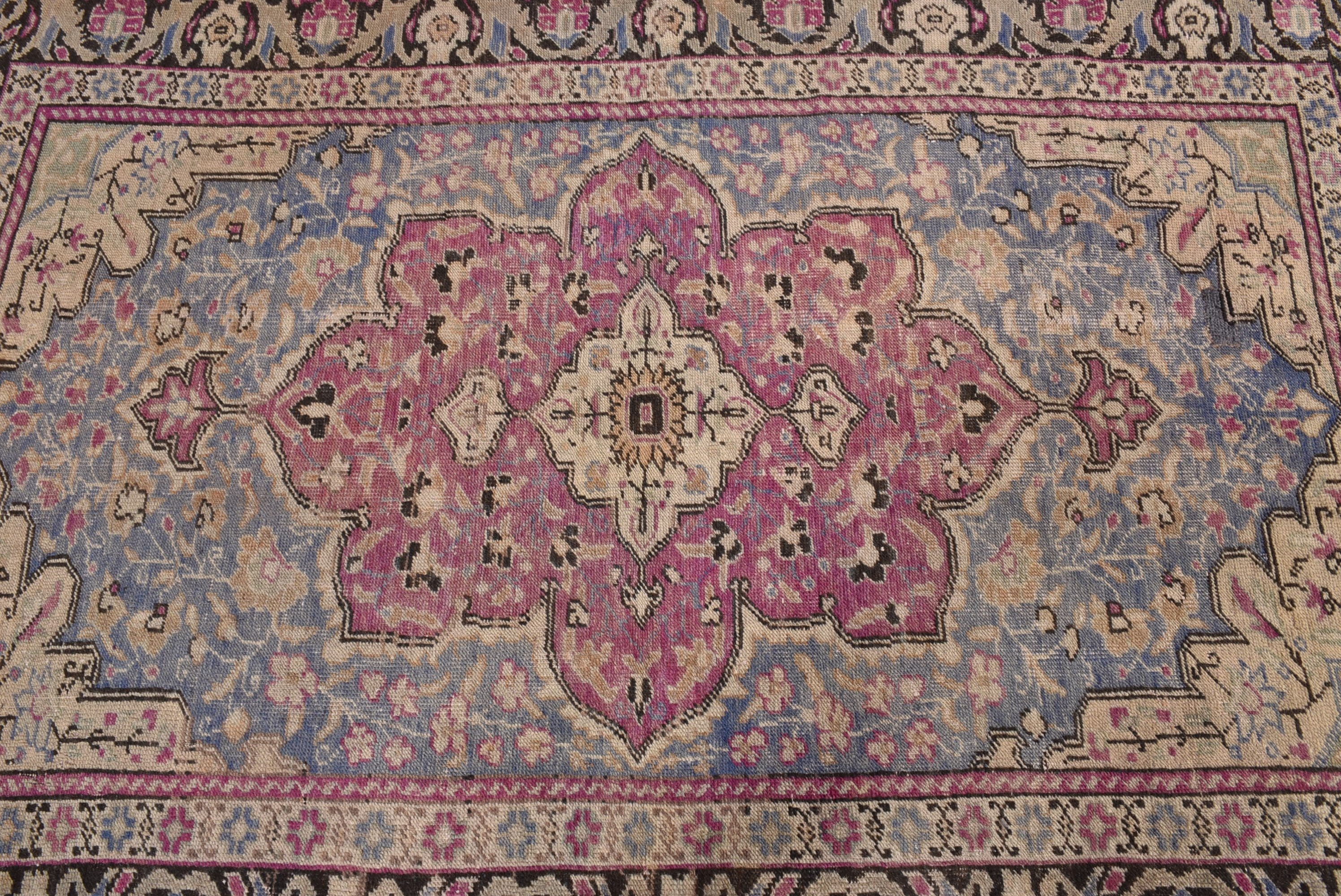 4.3x6.5 ft Area Rug, Pink Neutral Rugs, Kitchen Rug, Bedroom Rugs, Vintage Rugs, Turkish Rugs, Office Rugs, Rugs for Kitchen