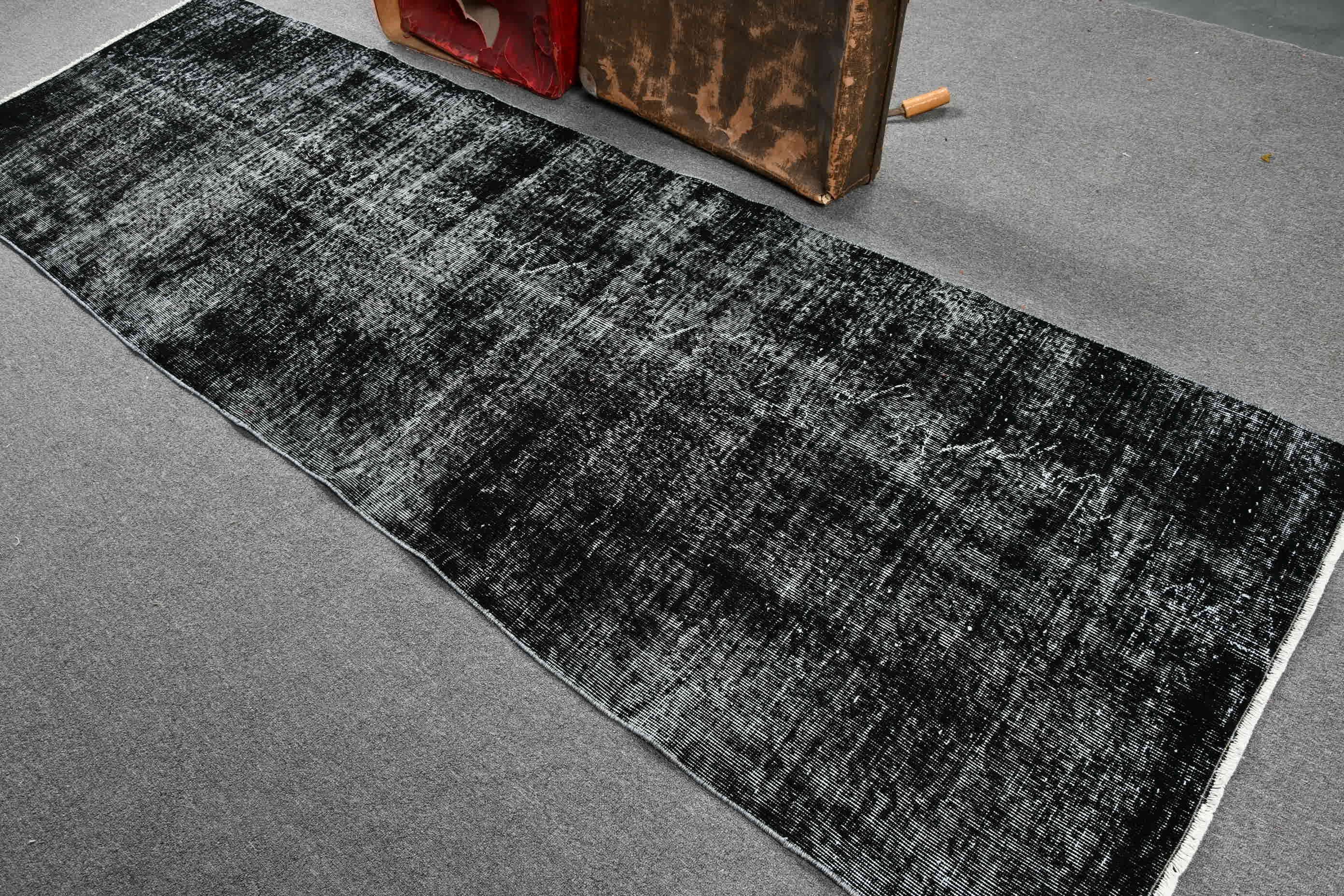 Pastel Rugs, Home Decor Rug, Turkish Rug, 3.1x10.2 ft Runner Rugs, Black Floor Rug, Hallway Rugs, Kitchen Rug, Anatolian Rug, Vintage Rug