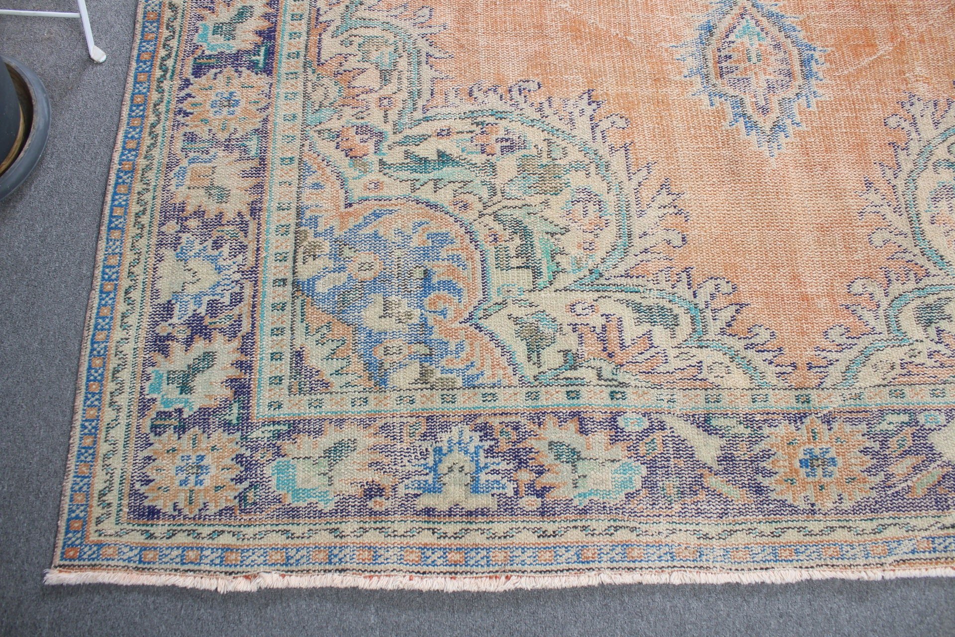 Oushak Rug, Vintage Rug, Old Rugs, Saloon Rug, Dining Room Rugs, Turkish Rug, Home Decor Rugs, Orange  7x10.5 ft Oversize Rug