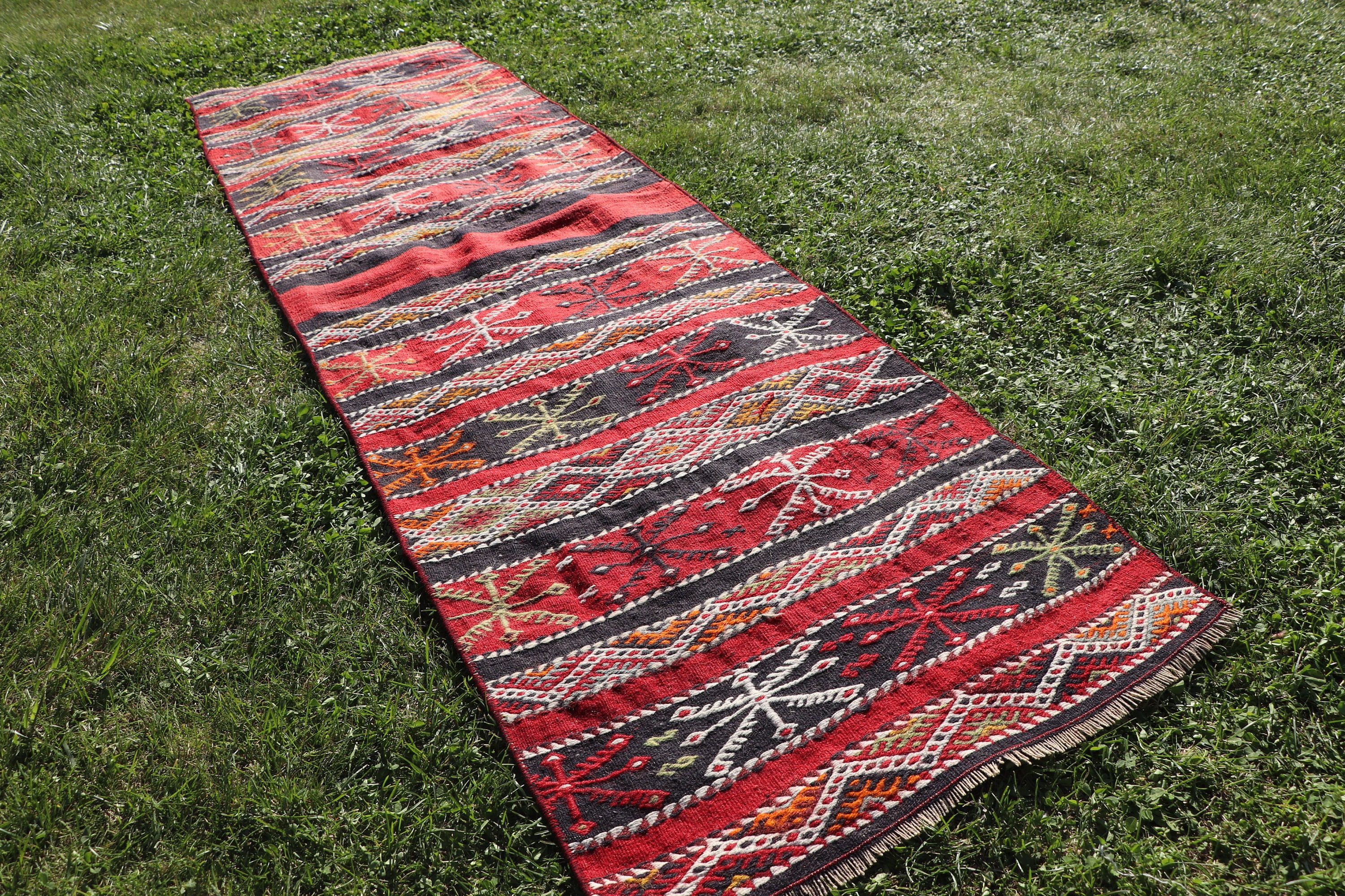 1.9x6.9 ft Runner Halıları, Anadolu Halıları, Türk Halısı, Beni Ourain Runner Halıları, Vintage Halılar, Yer Halısı, Merdiven Halısı, Kilim, Kırmızı Oryantal Halılar