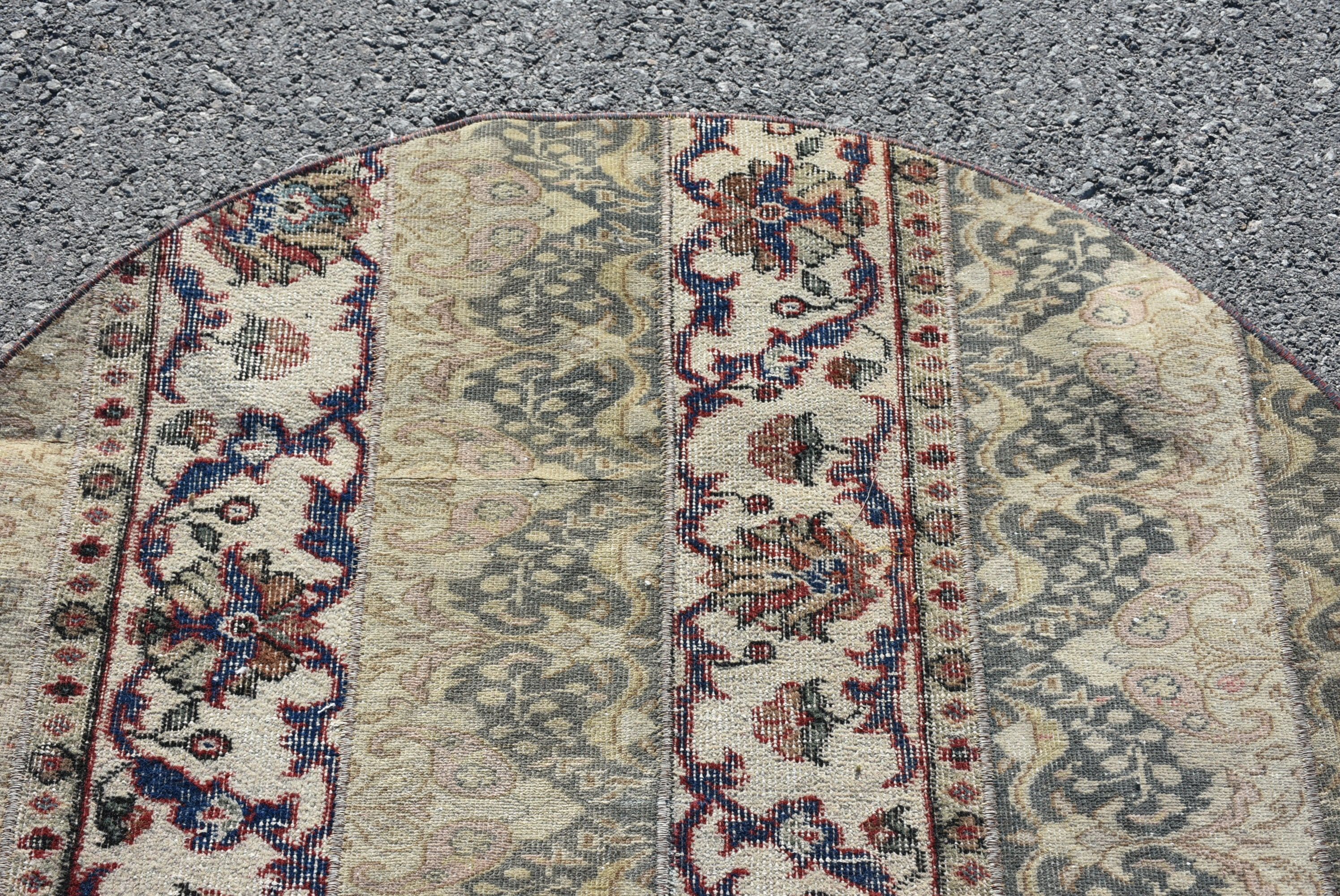 Vintage Rugs, Kitchen Rug, Rugs for Entry, Bathroom Rugs, Blue Wool Rug, 3.7x3.7 ft Small Rugs, Turkish Rug, Wool Rug