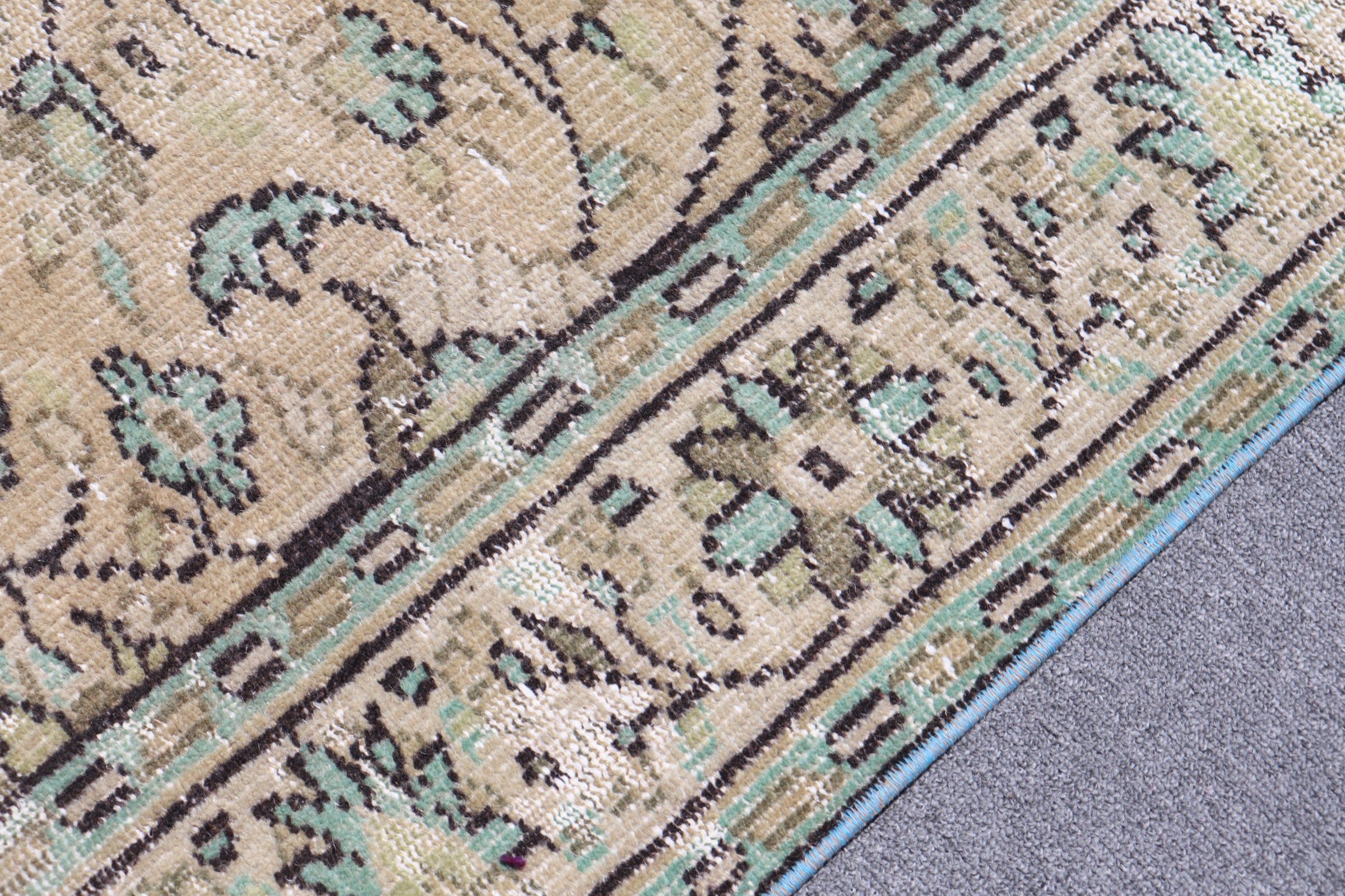 Organic Rug, Green Oushak Rug, 2.8x7.9 ft Runner Rug, Bedroom Rug, Anatolian Rugs, Turkish Rug, Vintage Rug, Hallway Rug, Corridor Rugs