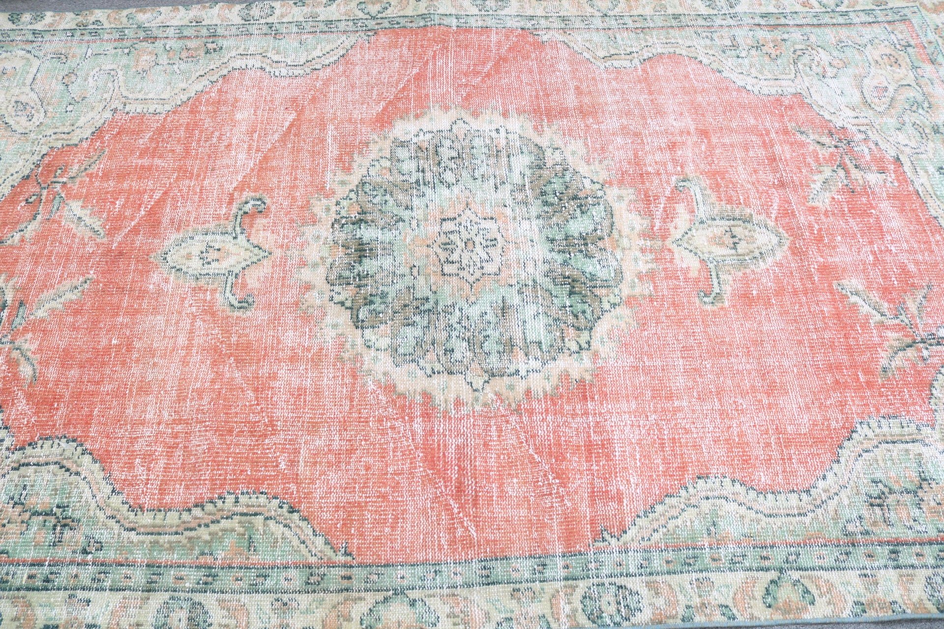 Boho Bölge Halısı, Aztek Halısı, Açıklama Halısı, El Dokuma Halısı, Vintage Halı, Yemek Odası Halıları, Türk Halıları, 4,7x8,4 ft Alan Kilimi, Kırmızı Anadolu Halısı