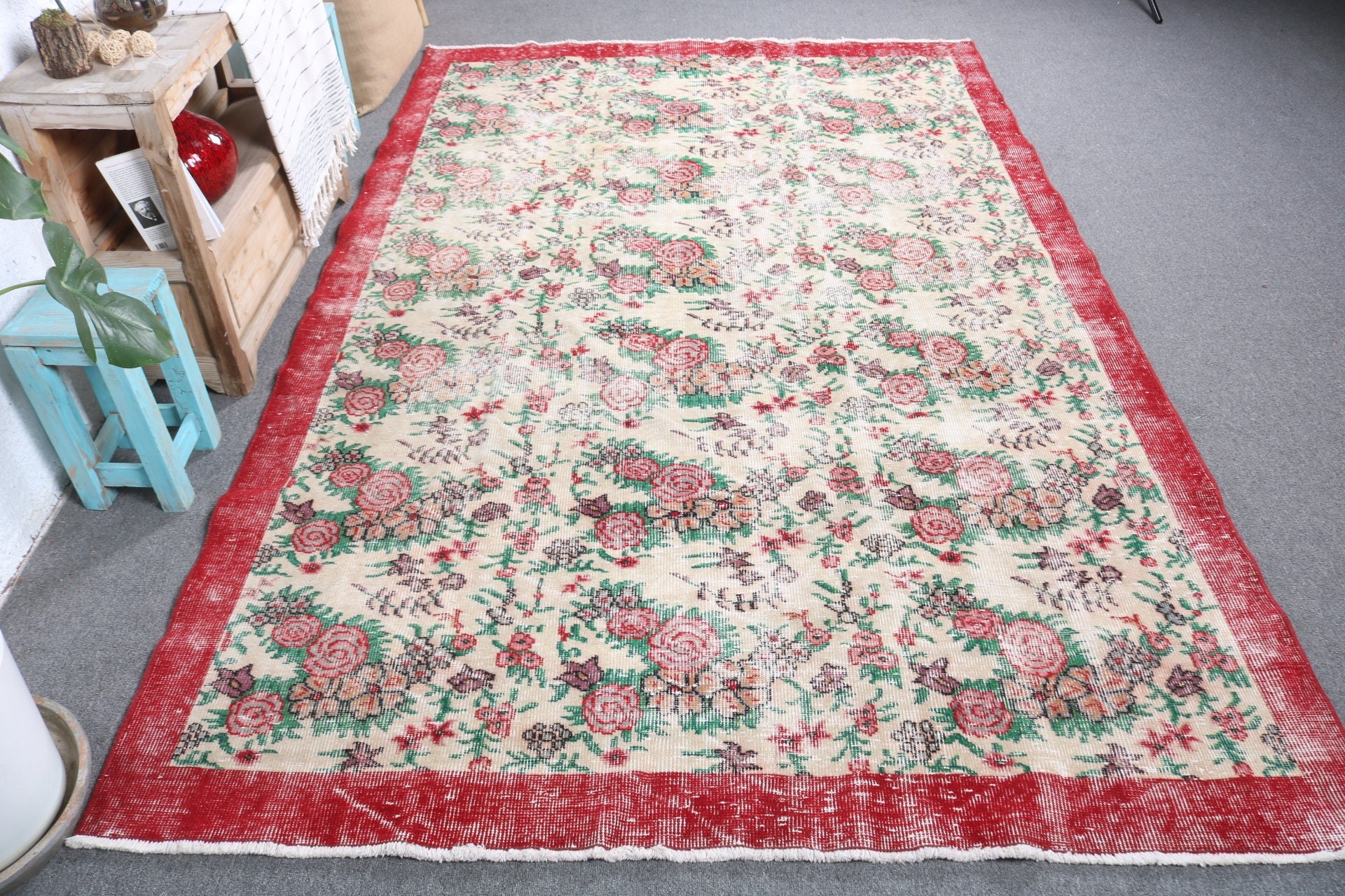 Living Room Rug, Vintage Rug, Oushak Rugs, Turkish Rug, Rugs for Dining Room, Antique Rug, Office Rugs, Bedroom Rugs, 5.6x8.8 ft Large Rug