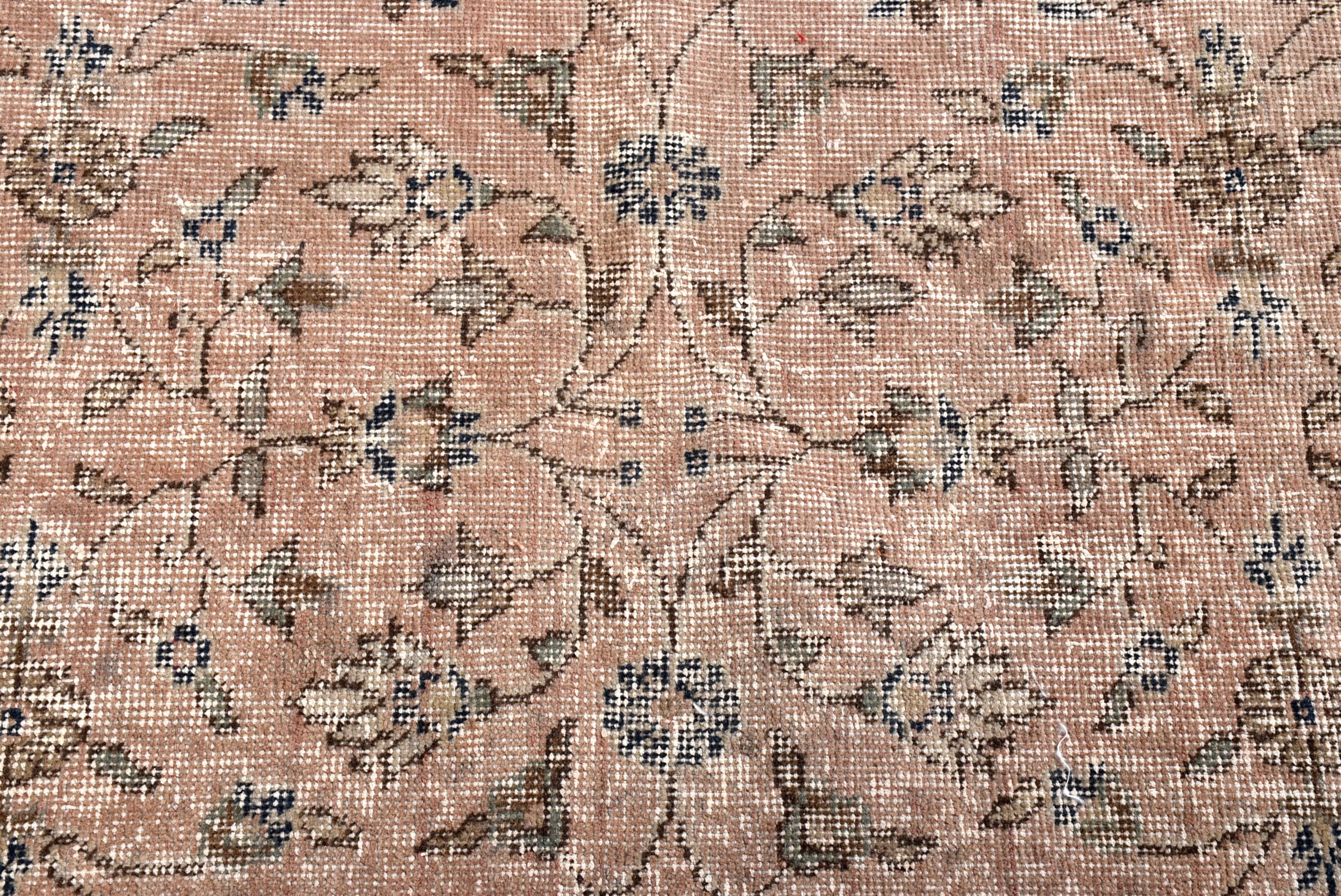 Boho Vurgulu Halı, Vintage Halılar, Pembe Açıklamalı Halılar, Lüks Halı, Oushak Halı, 3.6x6.3 ft Aksan Halıları, Türk Halıları, Dekoratif Halılar