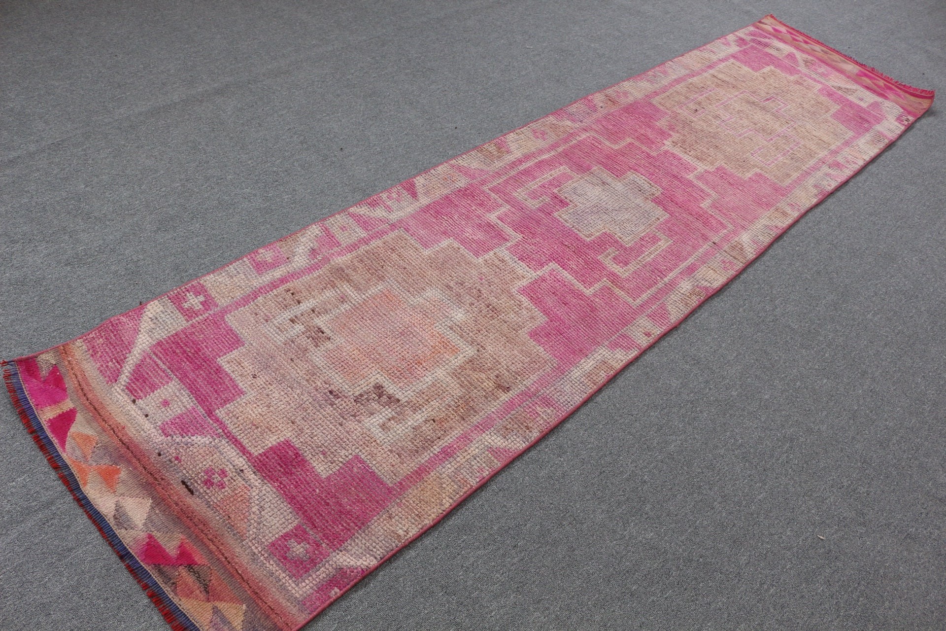 2.5x10.2 ft Runner Rug, Vintage Rugs, Antique Rugs, Purple Cool Rug, Hand Woven Rug, Turkish Rug, Kitchen Rug, Hallway Rug