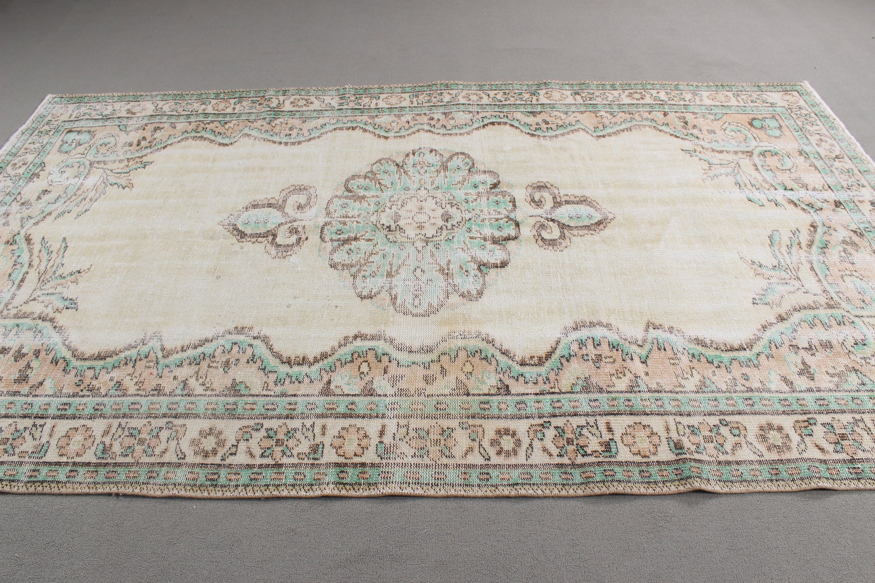 Beige Bedroom Rugs, Large Oushak Rug, Large Boho Rug, Handwoven Rug, Vintage Rug, Flatweave Rugs, Turkish Rugs, 5.8x9.7 ft Large Rugs