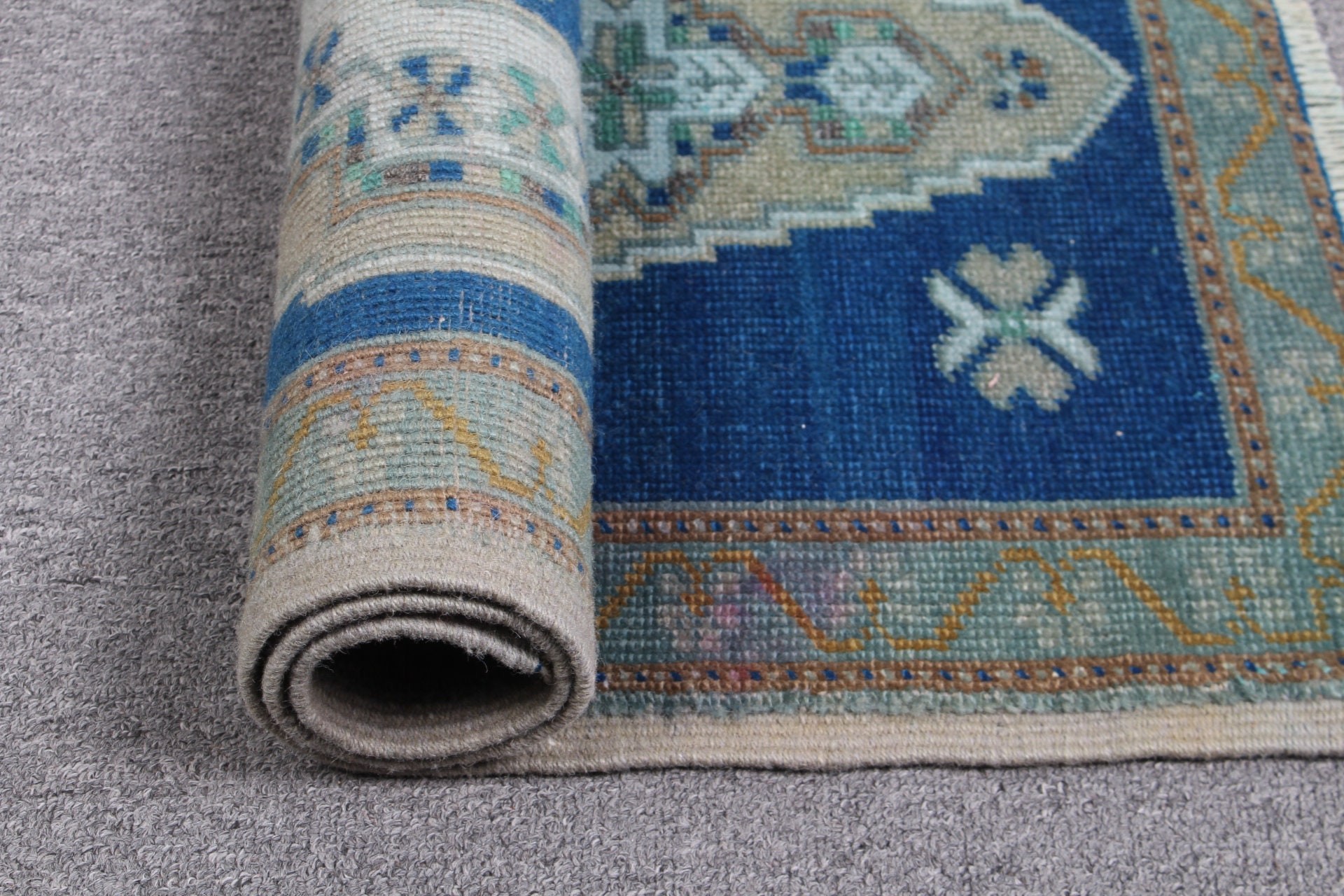 Abstract Rug, Antique Rug, Kitchen Rug, Turkish Rug, Anatolian Rug, Vintage Rug, Nursery Rugs, 1.8x2.8 ft Small Rug, Blue Oriental Rugs