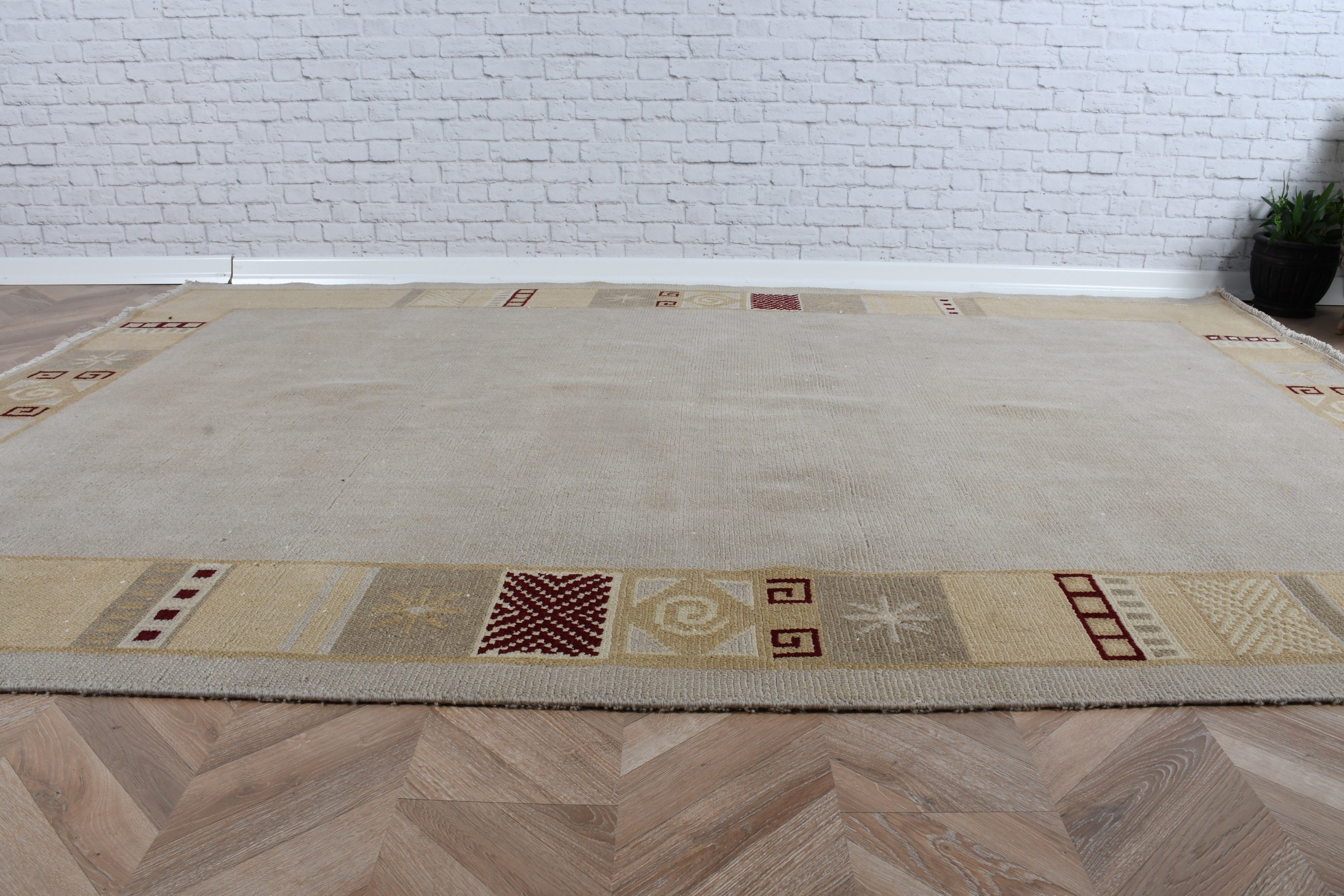 Vintage Rug, Brown Home Decor Rugs, 6x9.1 ft Large Rugs, Turkish Rug, Home Decor Rug, Salon Rug, Large Oushak Rugs