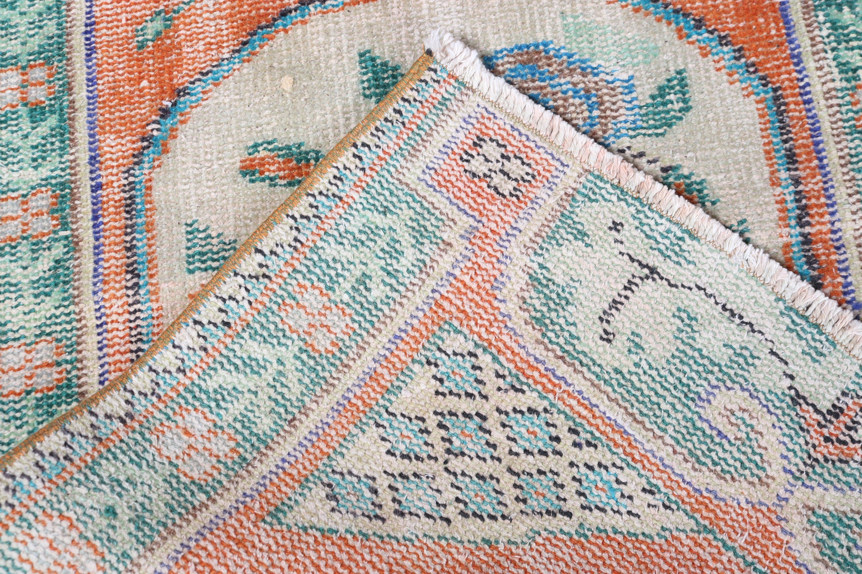 Nursery Rugs, Floor Rugs, Bohemian Rugs, Small Boho Rugs, Handwoven Rugs, Vintage Rugs, Orange Boho Rug, Turkish Rug, 2.1x4 ft Small Rug