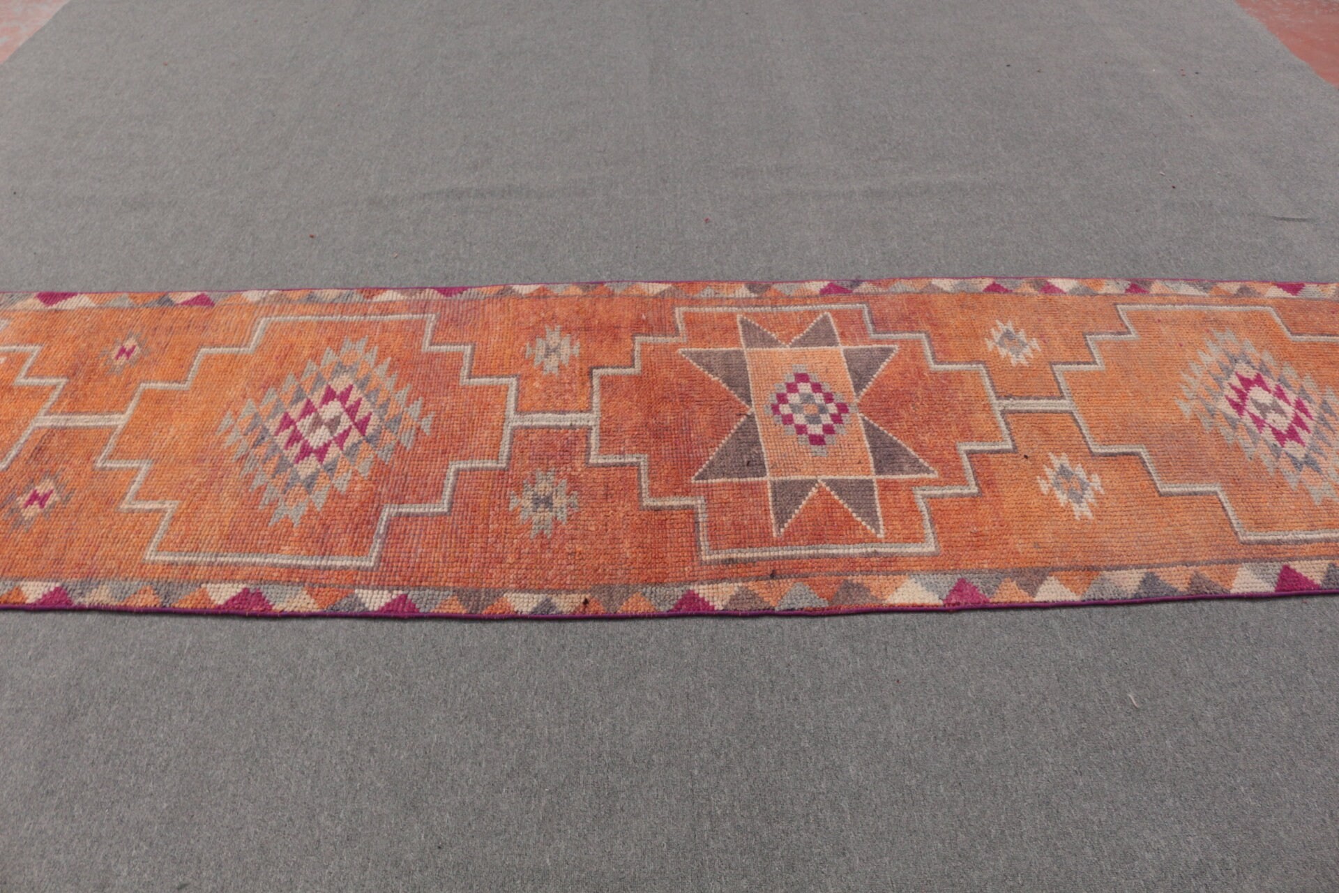 Old Rug, 2.8x11.4 ft Runner Rugs, Stair Rugs, Art Rug, Hallway Rug, Turkish Rug, Antique Rug, Orange Anatolian Rug, Vintage Rugs, Wool Rugs