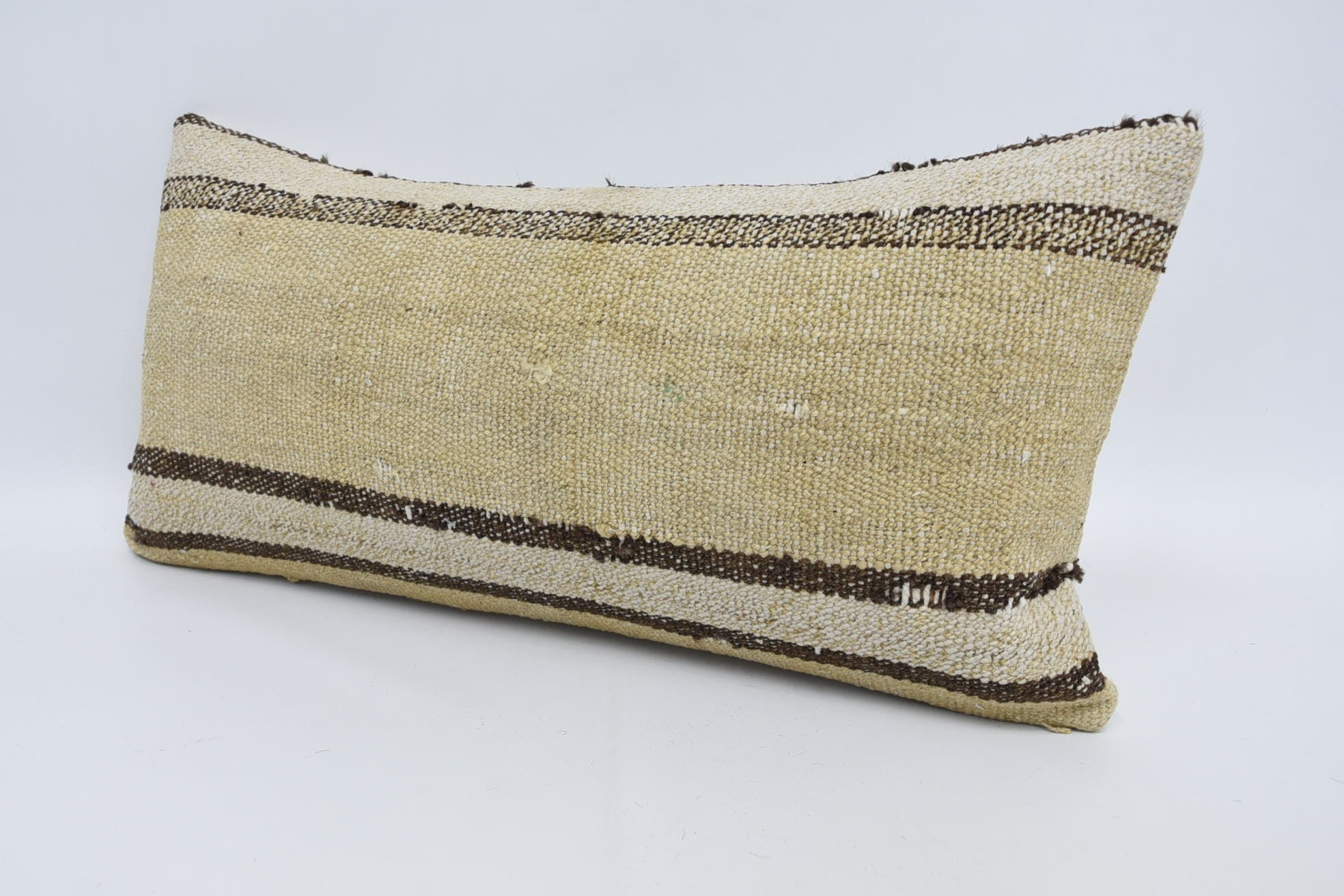 12"x24" Beige Pillow Sham, Kilim Pillow, Vintage Kilim Pillow, Southwestern Cushion Cover, Throw Kilim Pillow