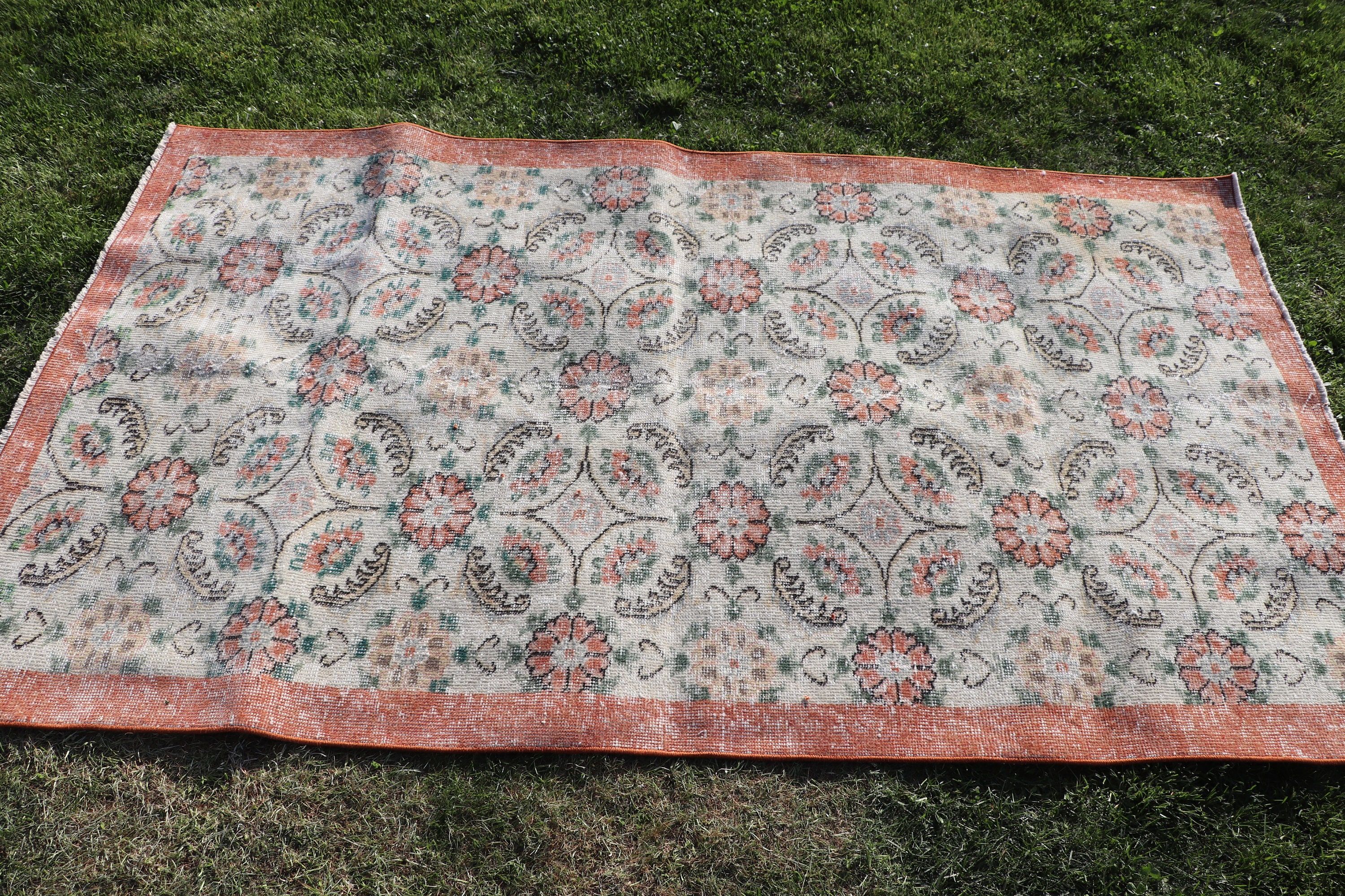 Mutfak Halıları, 3,6x6,3 ft Aksan Halısı, Vintage Halı, Giriş Halısı, Oryantal Halı, Dış Mekan Halıları, Bej Anadolu Halıları, Türk Halısı, Yatak Odası Halısı