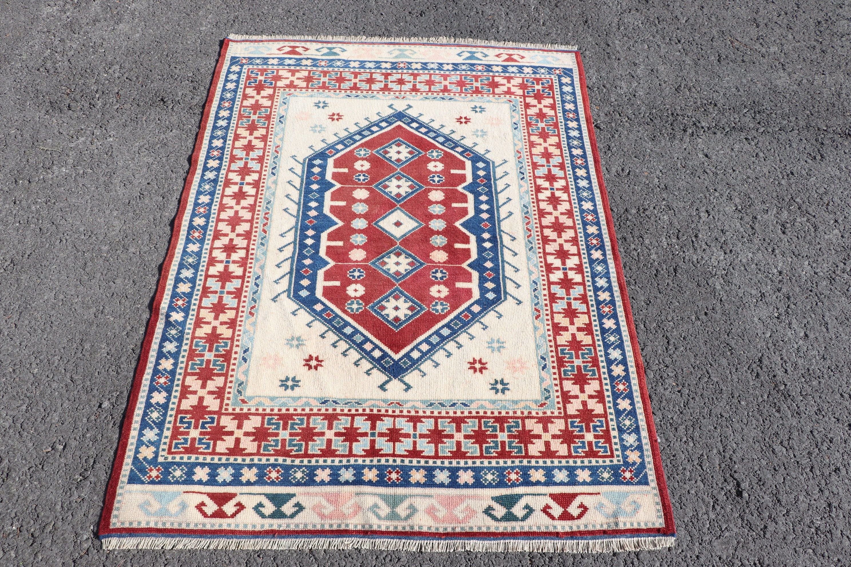 Turkish Rug, Beige Moroccan Rug, 3.4x4.7 ft Accent Rugs, Rugs for Bedroom, Kitchen Rug, Vintage Rug, Entry Rug, Floor Rugs, Antique Rug