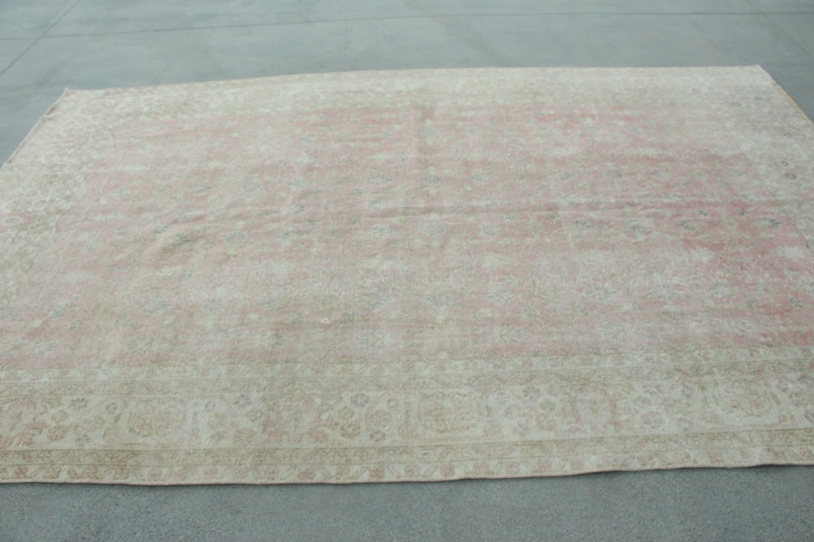 Antique Rugs, Vintage Rug, Salon Rug, Dining Room Rugs, Turkish Rugs, Kitchen Rug, Tribal Rug, 6.4x10.2 ft Large Rug, Beige Oushak Rugs