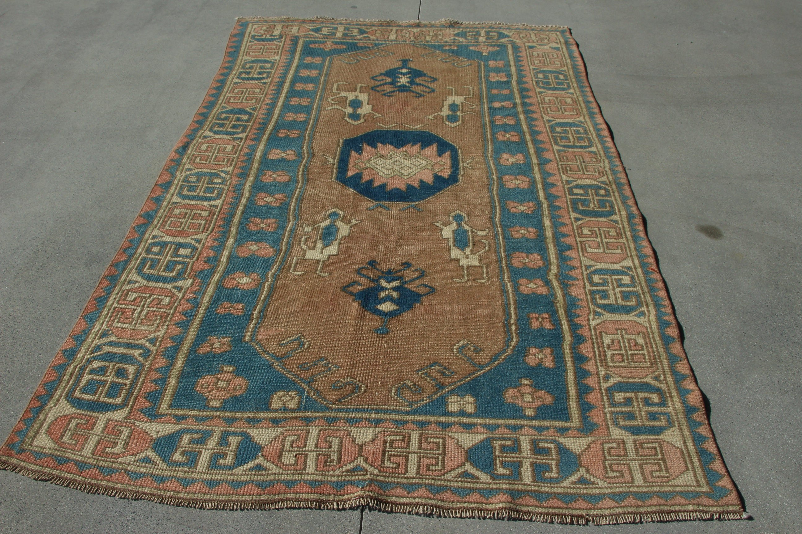 Vintage Alan Halıları, Kilim, Pembe Boho Halıları, Türk Halıları, Yatak Odası Halıları, Havalı Halılar, El Dokuma Halılar, 4,8x7,2 ft Alan Halıları, Vintage Halılar