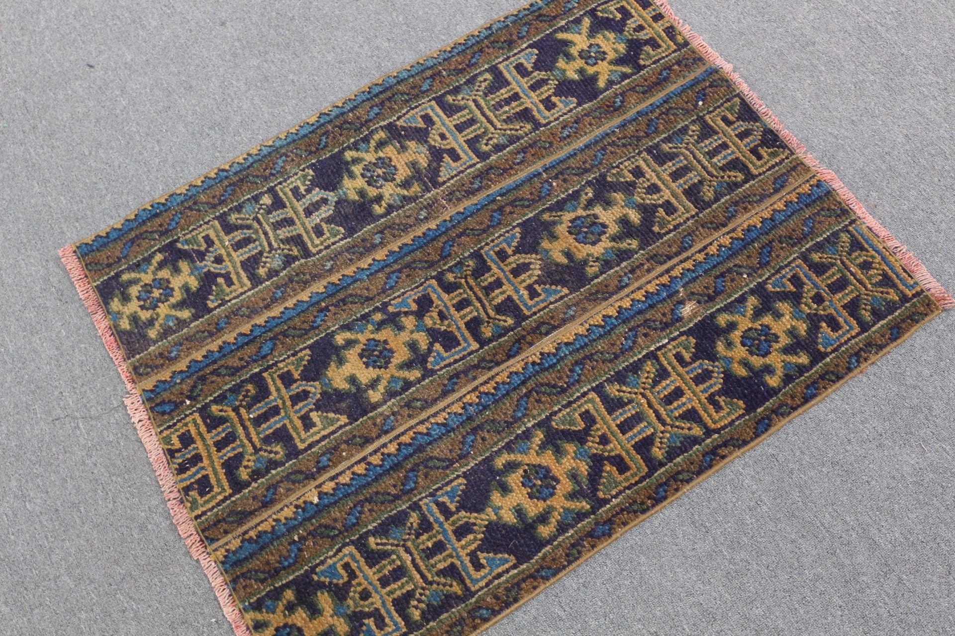 Brown Floor Rug, Car Mat Rug, Bath Rug, Rugs for Wall Hanging, Vintage Rugs, Wool Rug, Kitchen Rug, Turkish Rug, 2.6x3.3 ft Small Rug