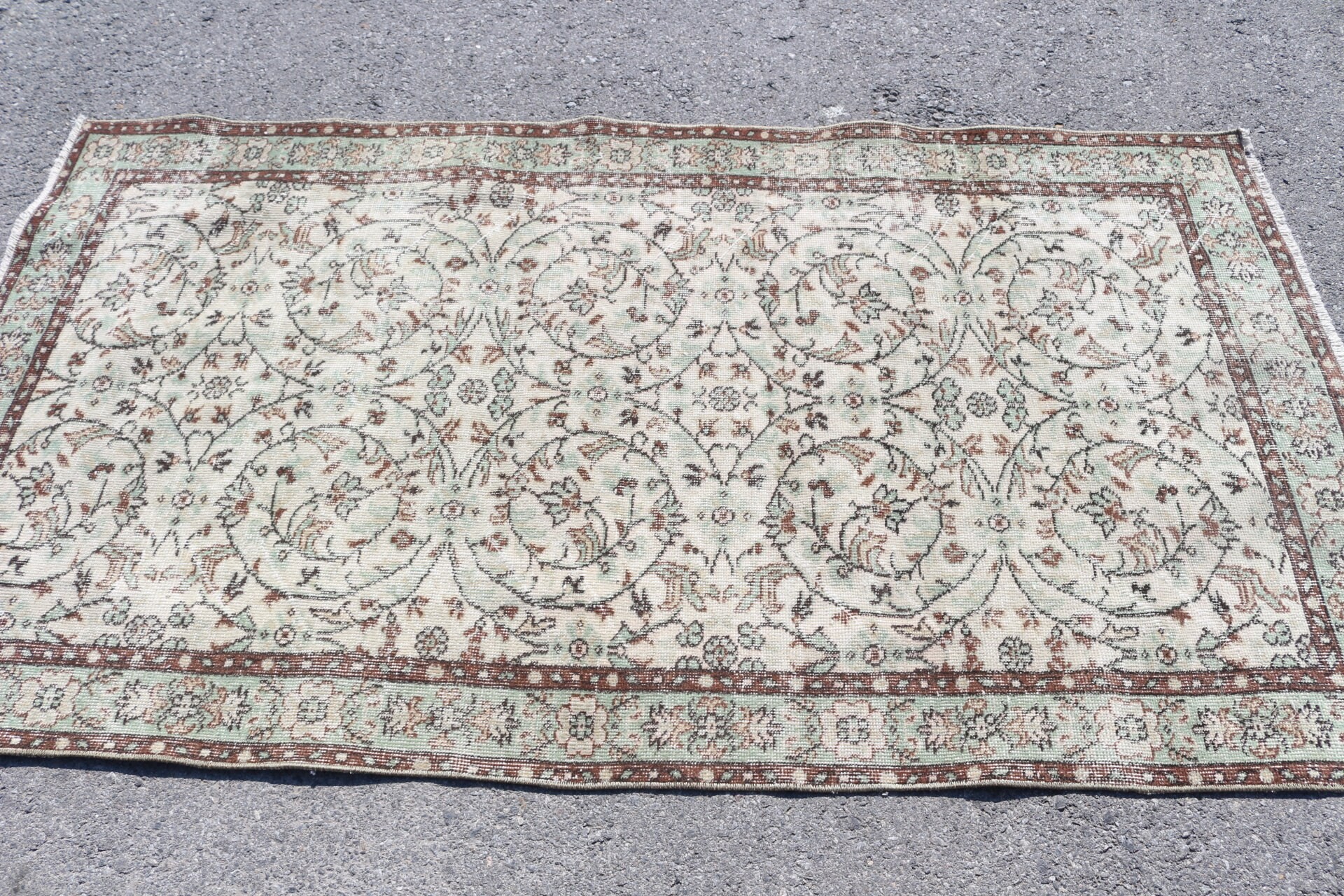 Living Room Rug, Cool Rug, Vintage Rug, Floor Rug, Office Rug, Turkish Rug, Rugs for Dining Room, Beige  3.6x6.7 ft Area Rug