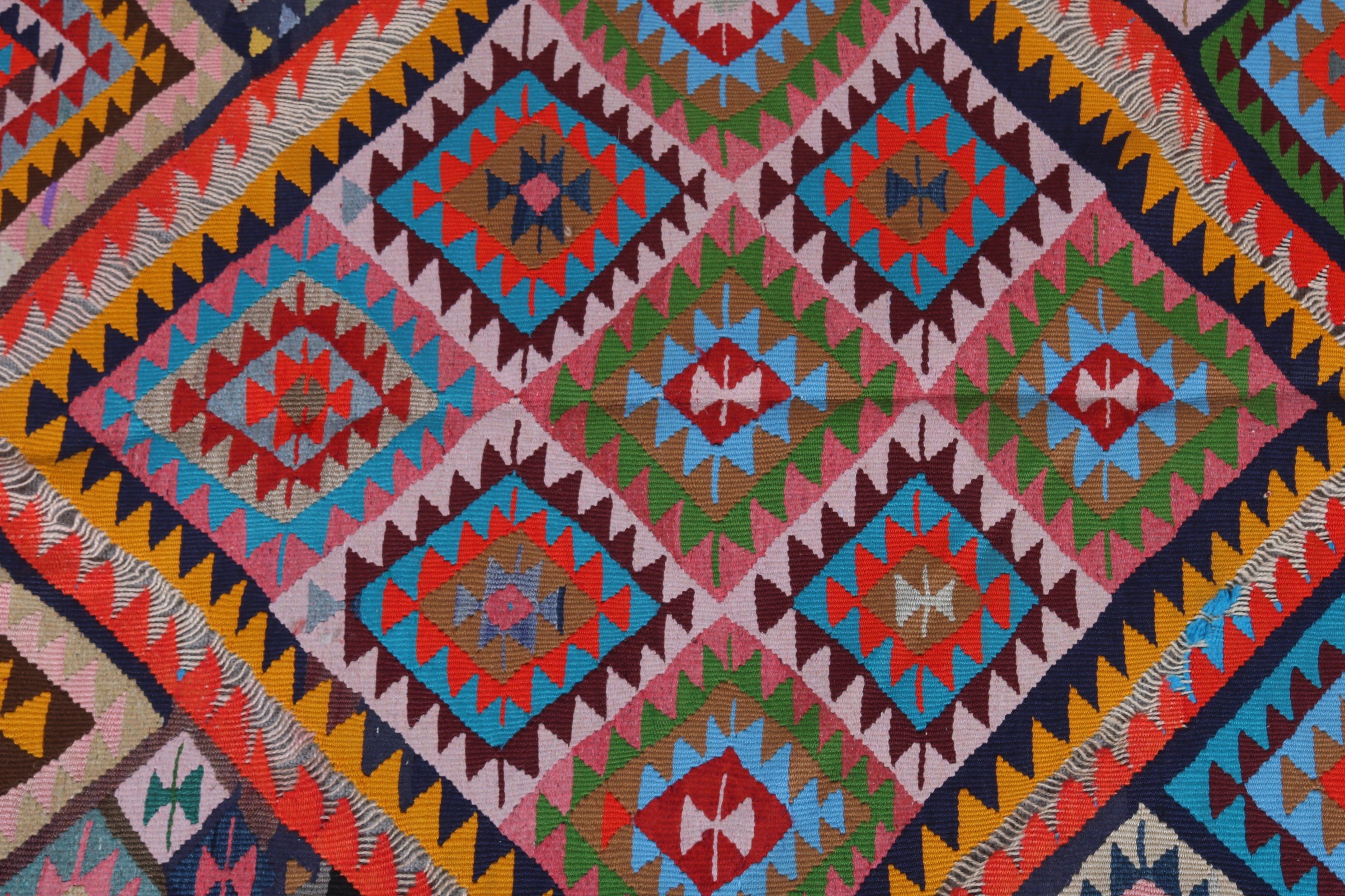 Yemek Odası Halısı, Mutfak Halısı, Kilim, 4.1x8.1 ft Alan Halıları, Türk Halıları, Vintage Halı, Pembe Antika Halı, Ev Dekor Halısı, Yatak Odası Halıları