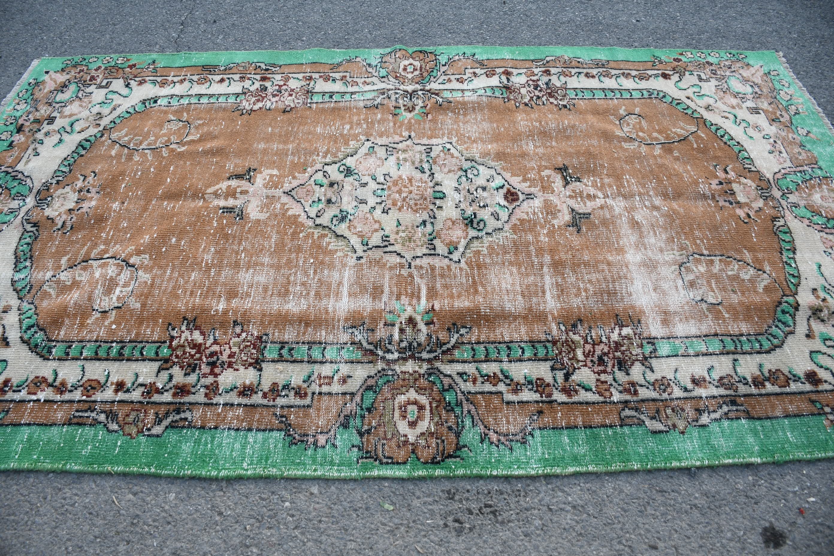 Bedroom Rug, Anatolian Rug, Oushak Rugs, Salon Rugs, Turkish Rugs, Brown Kitchen Rugs, Vintage Decor Rug, 5.2x9.2 ft Large Rug, Vintage Rug