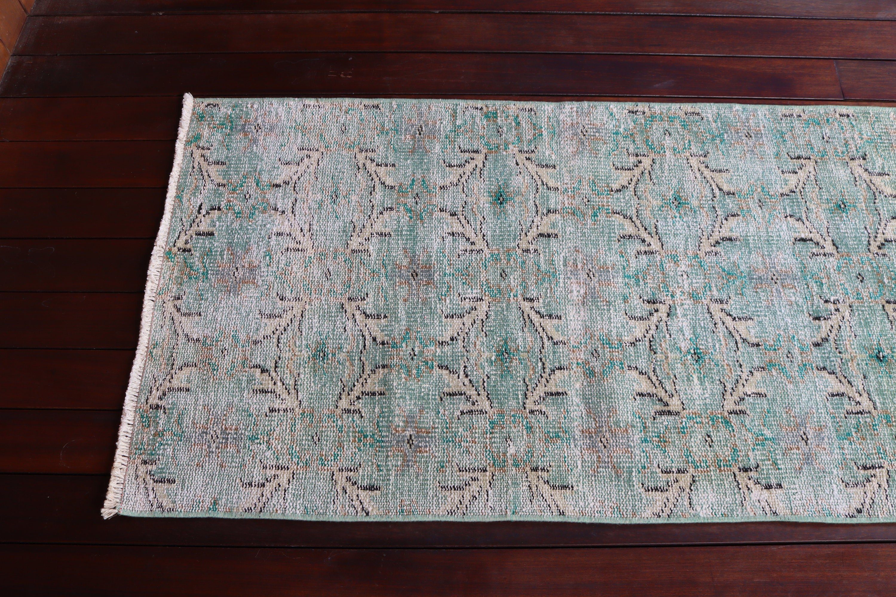 Vintage Rug, Kitchen Rugs, Beni Ourain Runner Rug, Turkish Rugs, Moroccan Rug, Flatweave Rugs, 2.3x8.3 ft Runner Rugs, Green Luxury Rugs