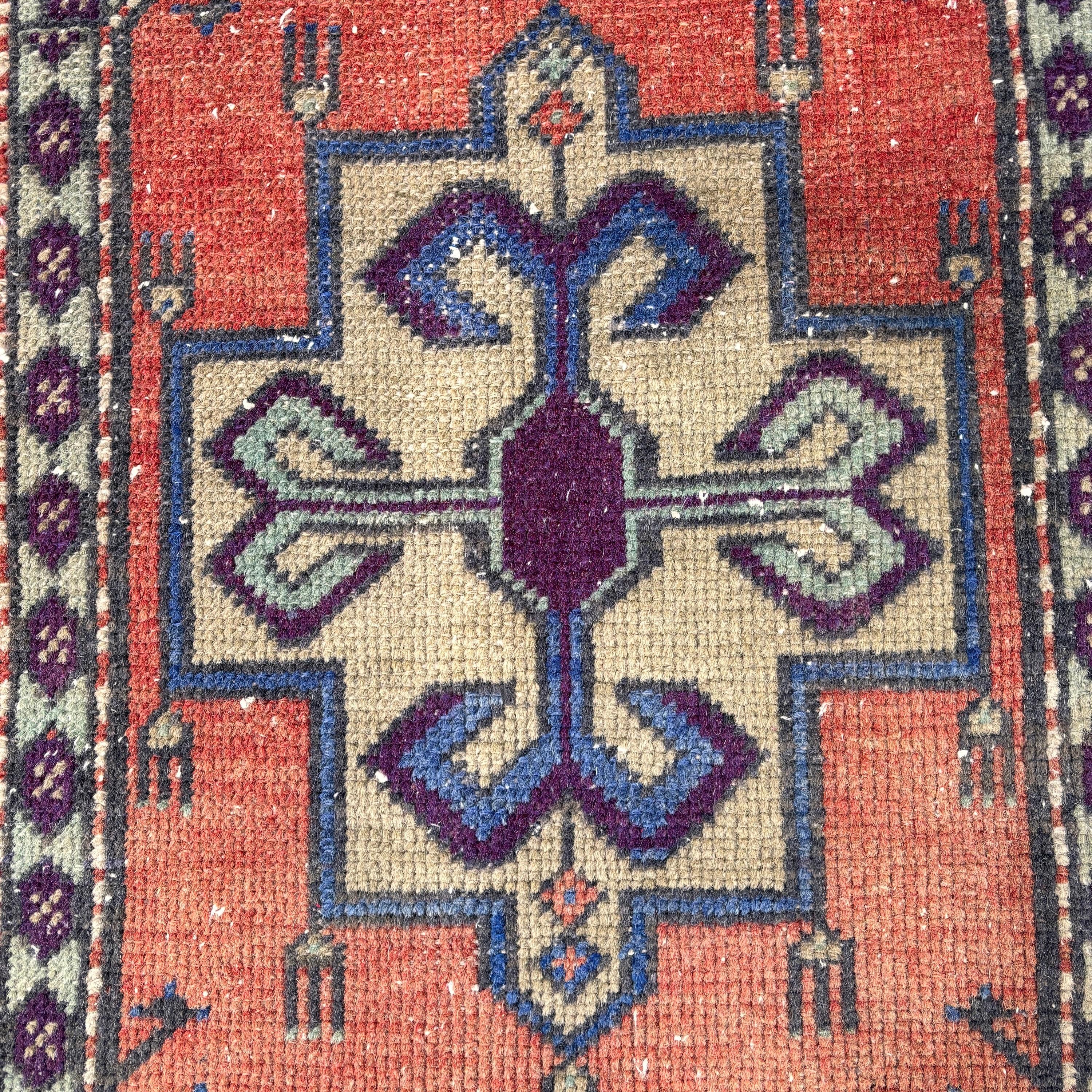 Kapı Paspası Halısı, Çocuk Halıları, Aztek Halısı, Kahverengi Oryantal Halılar, Oushak Halıları, 1.2x2.4 ft Küçük Halılar, Vintage Halılar, Türk Halısı