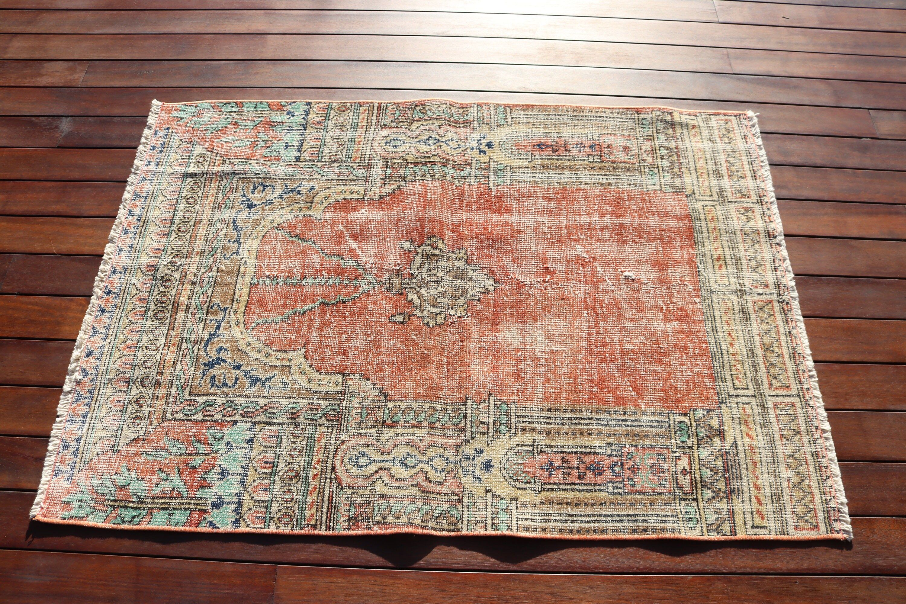 Duvara Asılı Halılar, Kırmızı Fas Halıları, Paspas Halıları, Yatak Odası Halıları, El Dokuma Halı, Vintage Halı, Türk Halıları, 3.1x4.3 ft Küçük Halılar