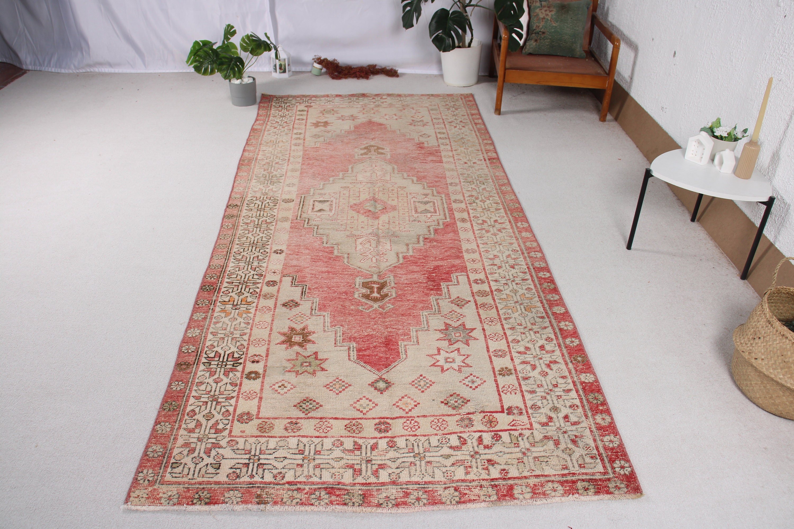 4.2x9.9 ft Large Rug, Statement Rug, Turkish Rugs, Office Rug, Dining Room Rug, Bedroom Rugs, Red Oriental Rugs, Vintage Rug