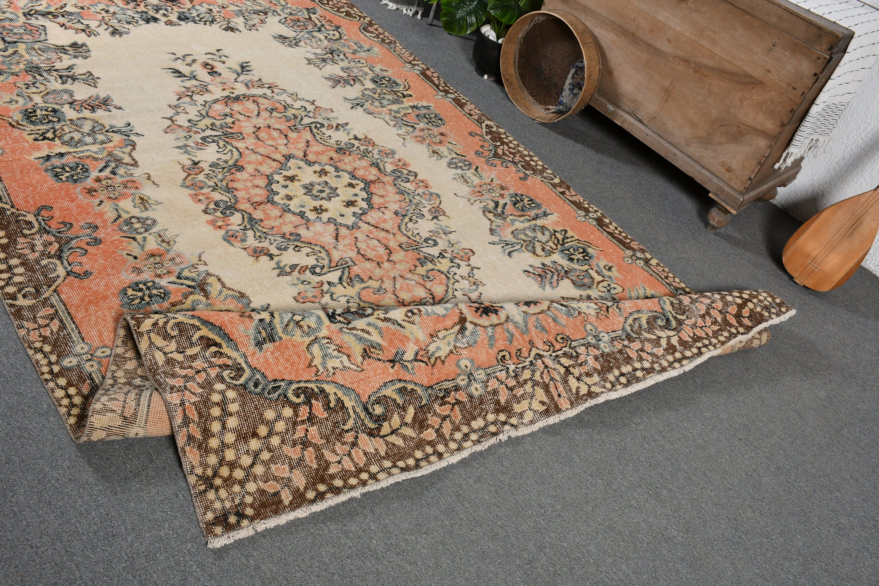 Beige Cool Rug, Vintage Decor Rug, Moroccan Rug, Salon Rugs, Rugs for Bedroom, Turkish Rugs, Bedroom Rug, 5.6x9.6 ft Large Rug, Vintage Rug