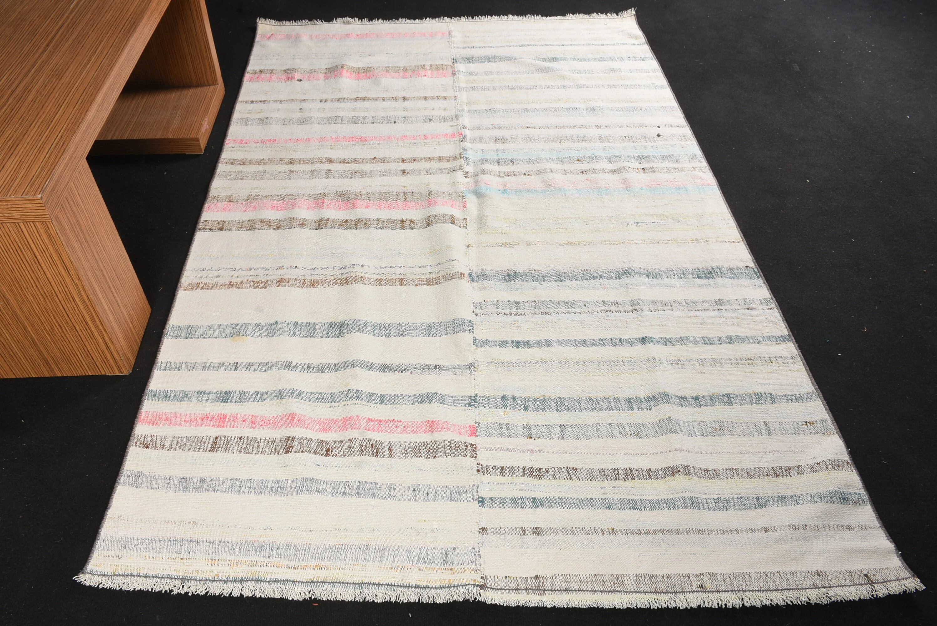 Pale Rug, Oushak Rug, 5x7.6 ft Area Rug, Vintage Rug, Kilim, Dining Room Rug, Turkish Rug, Bedroom Rug, White Wool Rugs, Living Room Rug