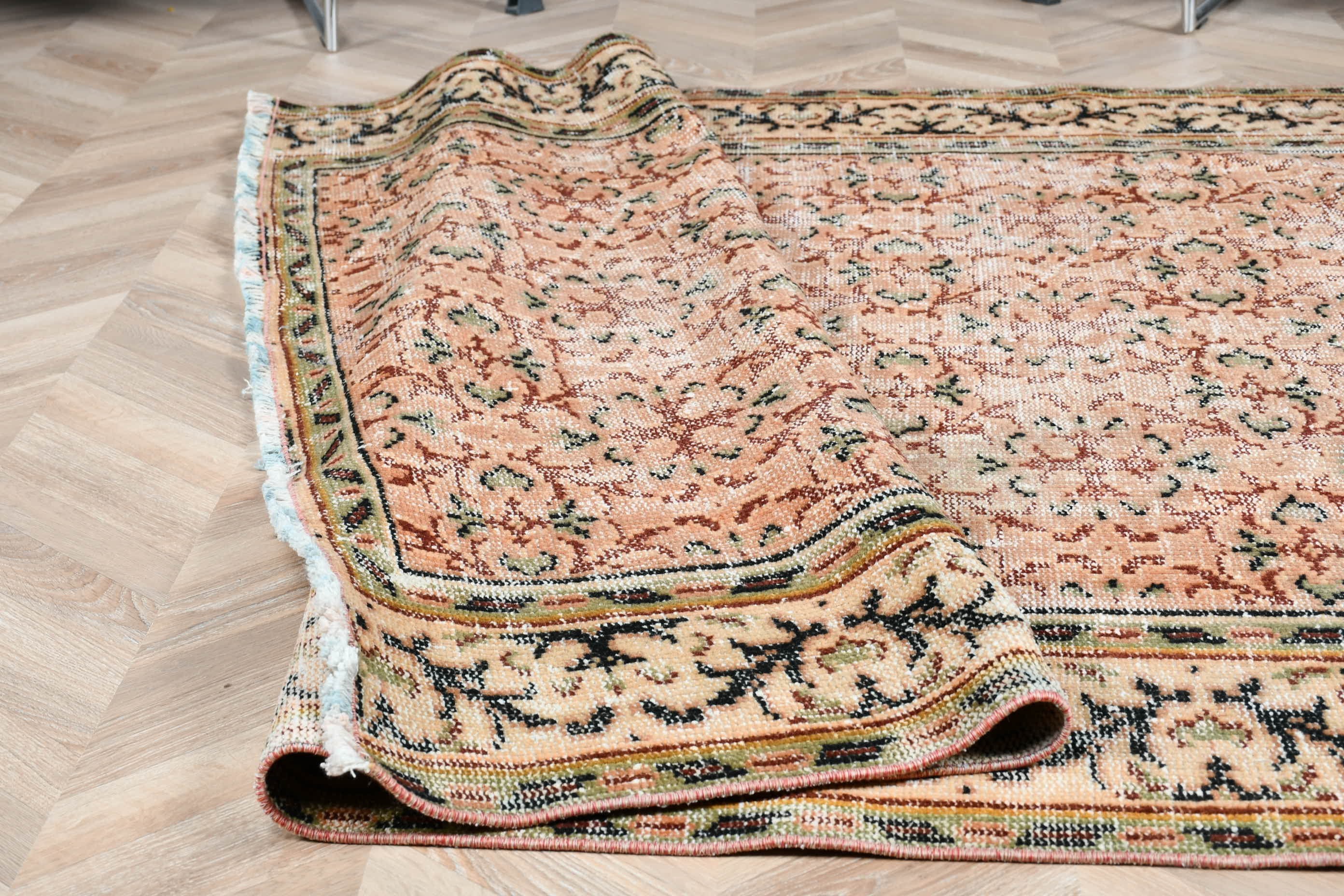 5.7x7.9 ft Büyük Halı, Vintage Halılar, Salon Halısı, Oturma Odası Halısı, Kahverengi Zemin Halısı, Türkiye Halıları, Türk Halısı, Anadolu Halısı, Yer Halısı