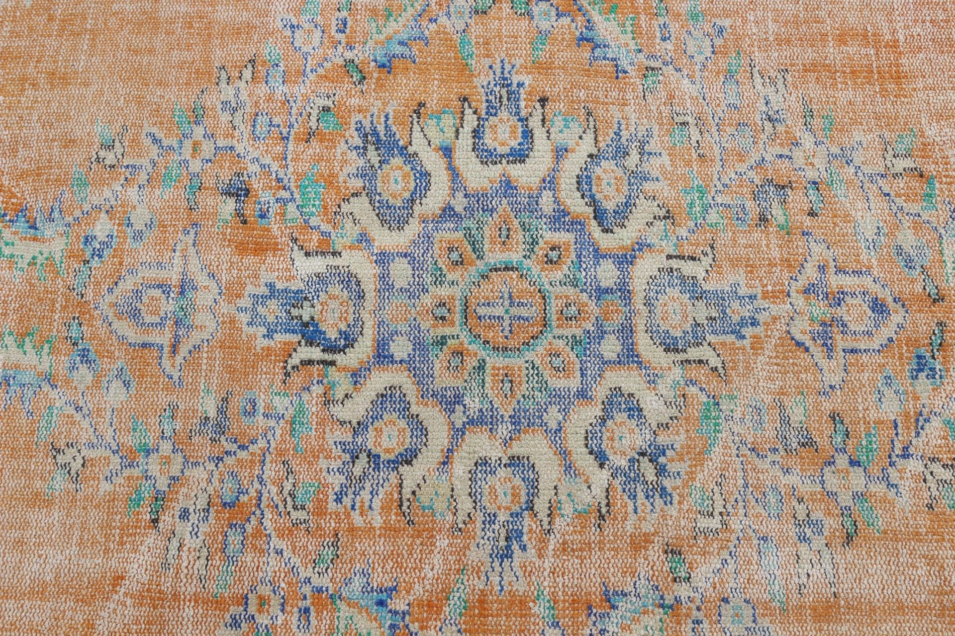 Rugs for Salon, Vintage Rug, Salon Rug, Floor Rugs, Turkish Rugs, Living Room Rug, Kitchen Rug, Orange Oriental Rug, 5.6x8.6 ft Large Rugs