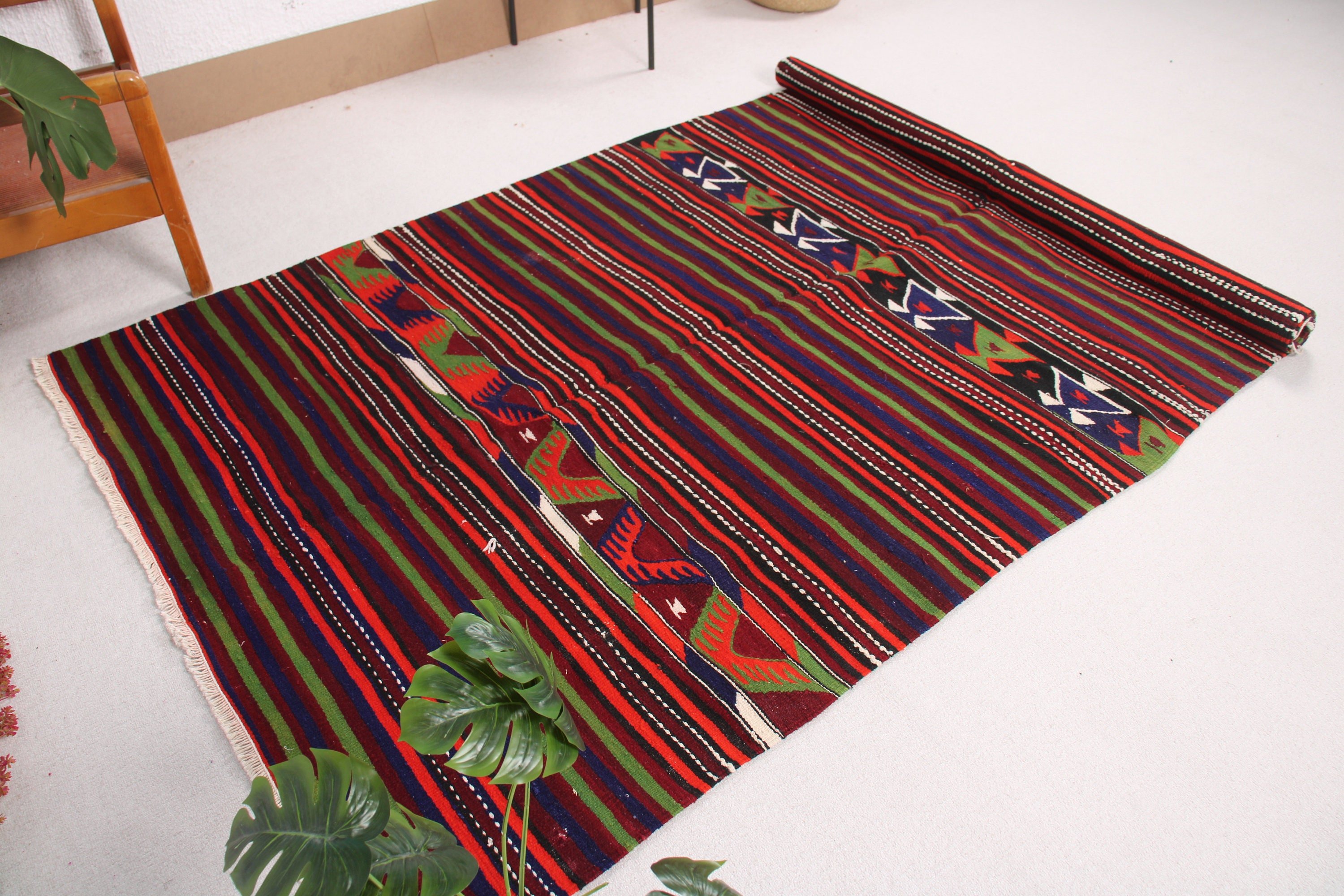 Oushak Halı, 5x9.8 ft Büyük Halılar, Anadolu Halısı, Büyük Oushak Halıları, Mor Anadolu Halıları, Salon Halısı, Kilim, Vintage Halı, Türk Halıları