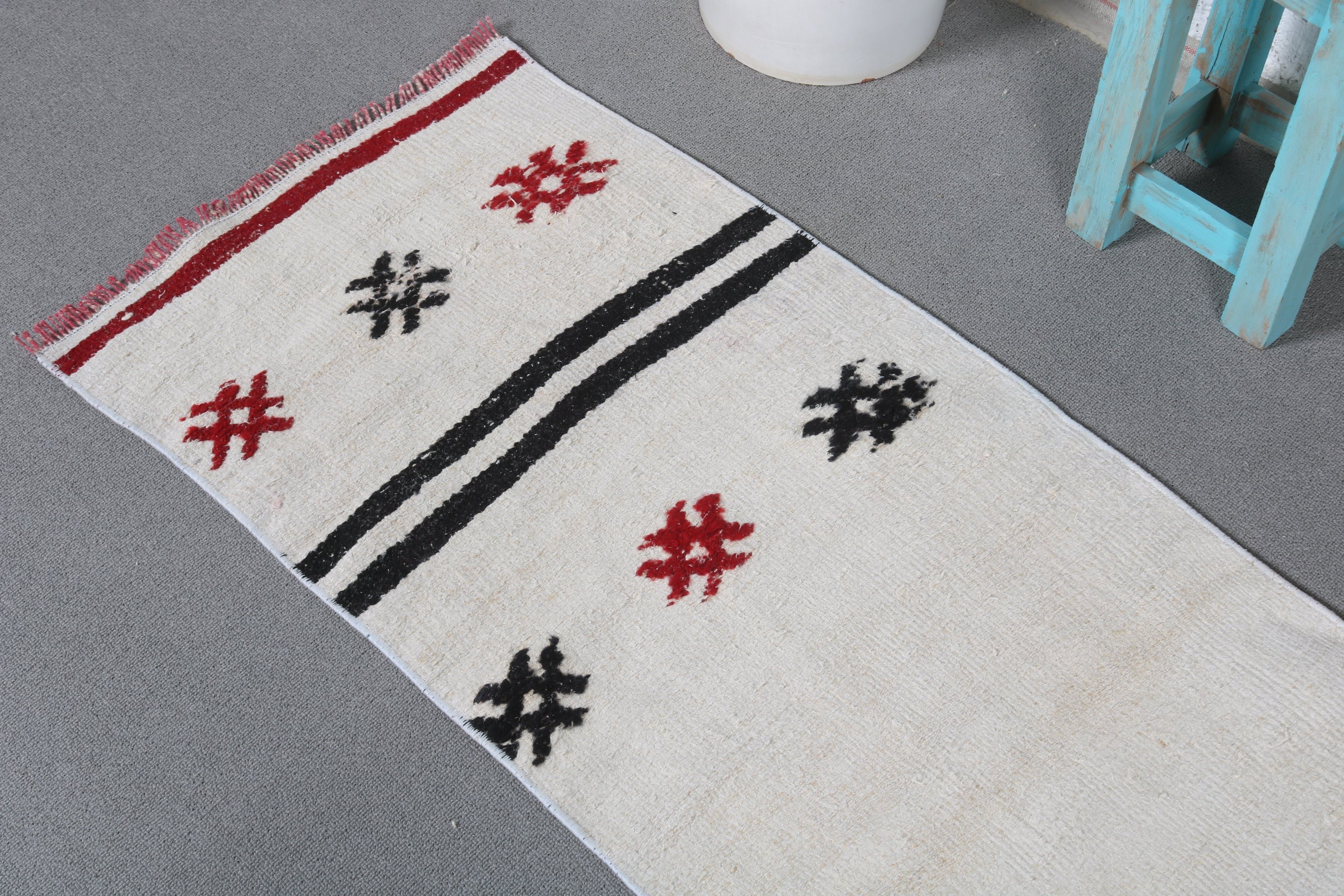 Oryantal Halı, Türk Halısı, Koridor Halısı, 1.7x7.2 ft Runner Halısı, Vintage Halı, Kilim, Mutfak Halıları, Koridor Halıları, Beyaz Yün Halılar