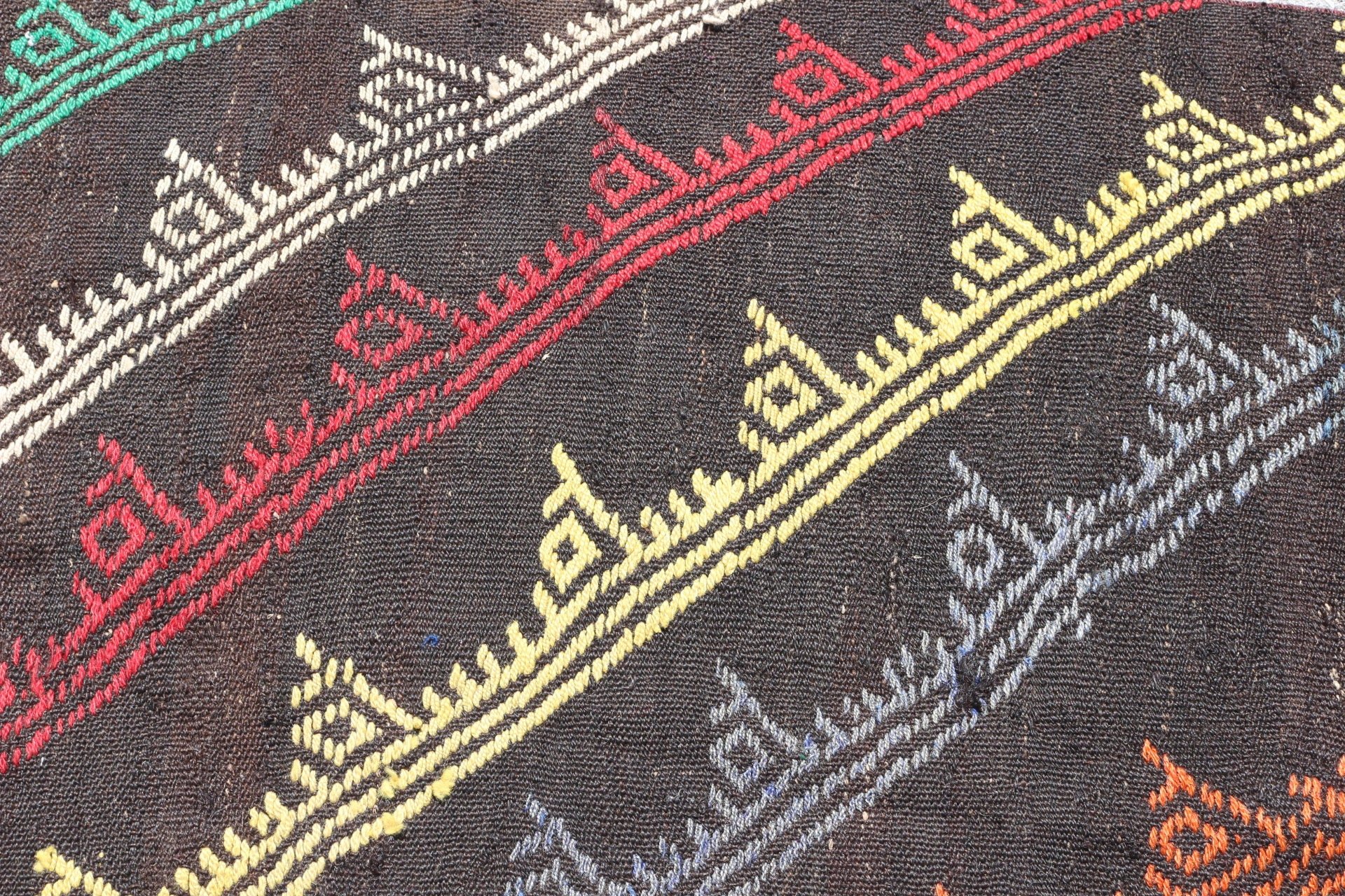 Banyo Kilim, 80x147 cm Küçük Kilim, Uşak Kilim, Giriş Kilim, Türk Kilim, Siyah Uşak Kilim, Yatak odası Kilim, Yatak odası Kilim