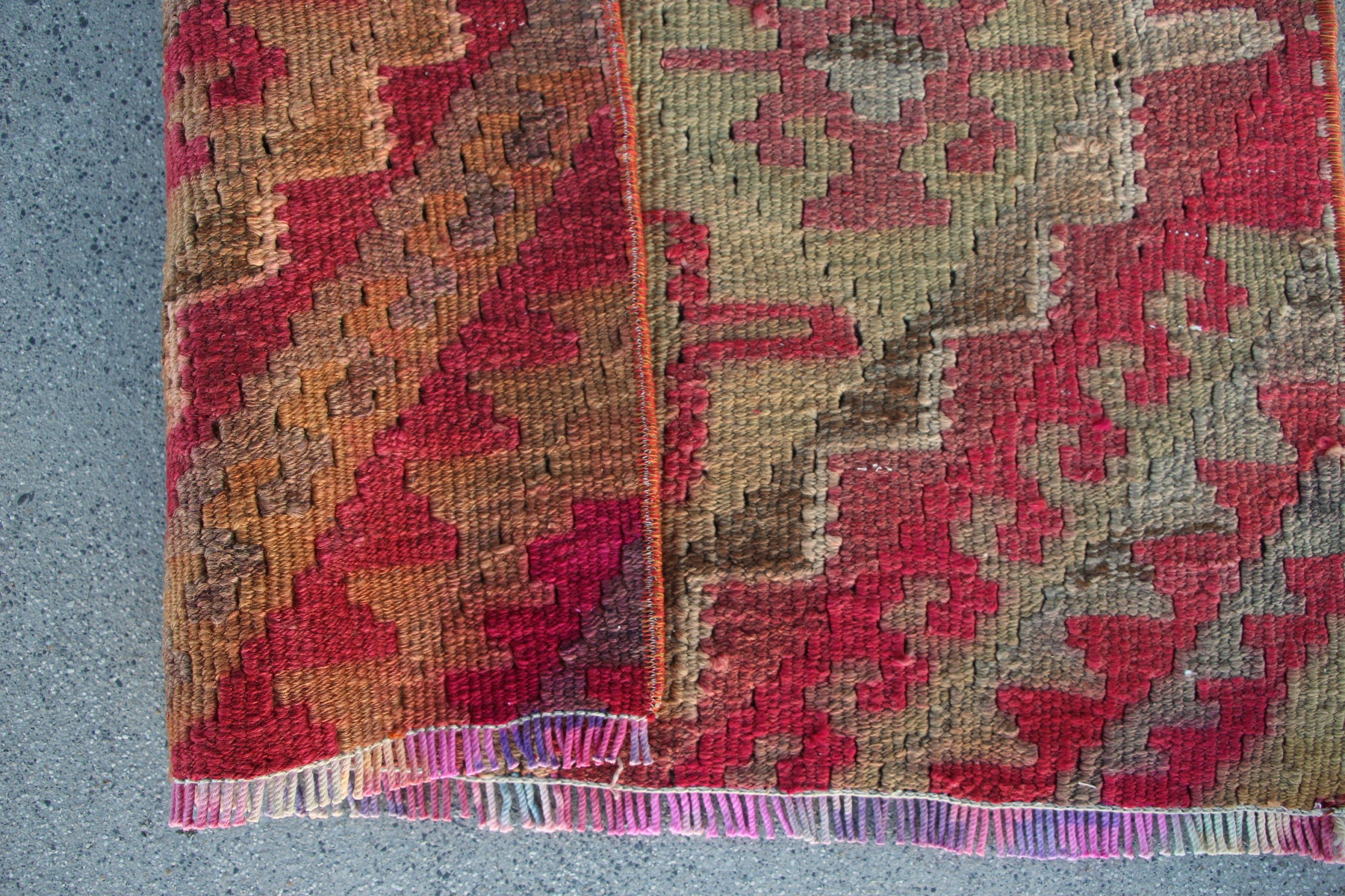 Kabile Halısı, Merdiven Halısı, Mutfak Halıları, Pembe Yün Halılar, Yer Halıları, Kilim, Türk Halıları, Vintage Halı, Merdiven Halıları, 2.4x10 ft Yolluk Halısı