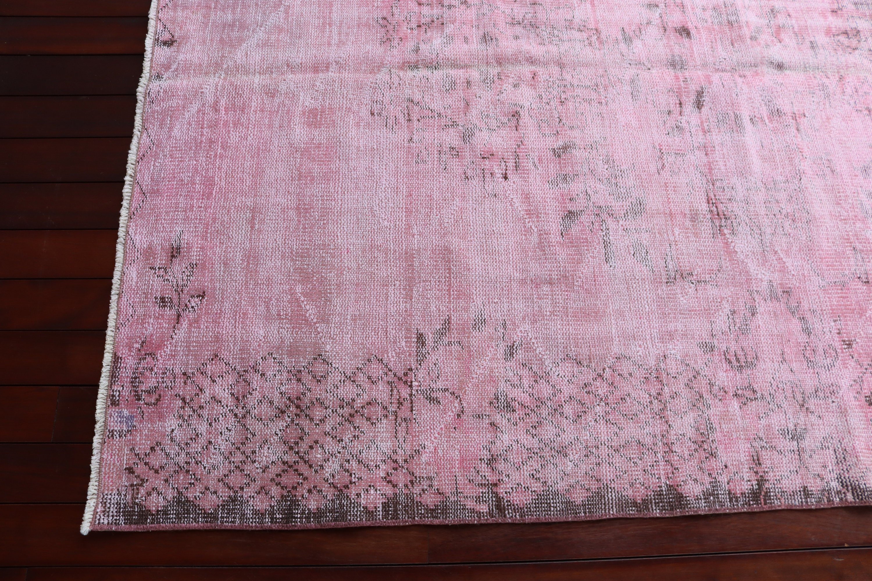 Pembe Oryantal Halı, Lüks Halı, Oryantal Halı, İç Mekan Halıları, 5.4x7.4 ft Alan Halısı, Türk Halısı, Yer Halısı, Vintage Halı, Oushak Bölgesi Halıları