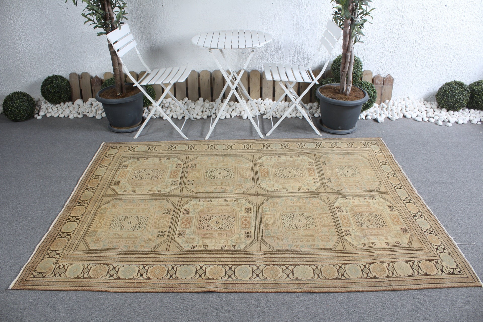 4.9x7 ft Area Rug, Living Room Rug, Bedroom Rugs, Brown Anatolian Rugs, Nursery Rug, Nomadic Rug, Vintage Rugs, Turkish Rugs