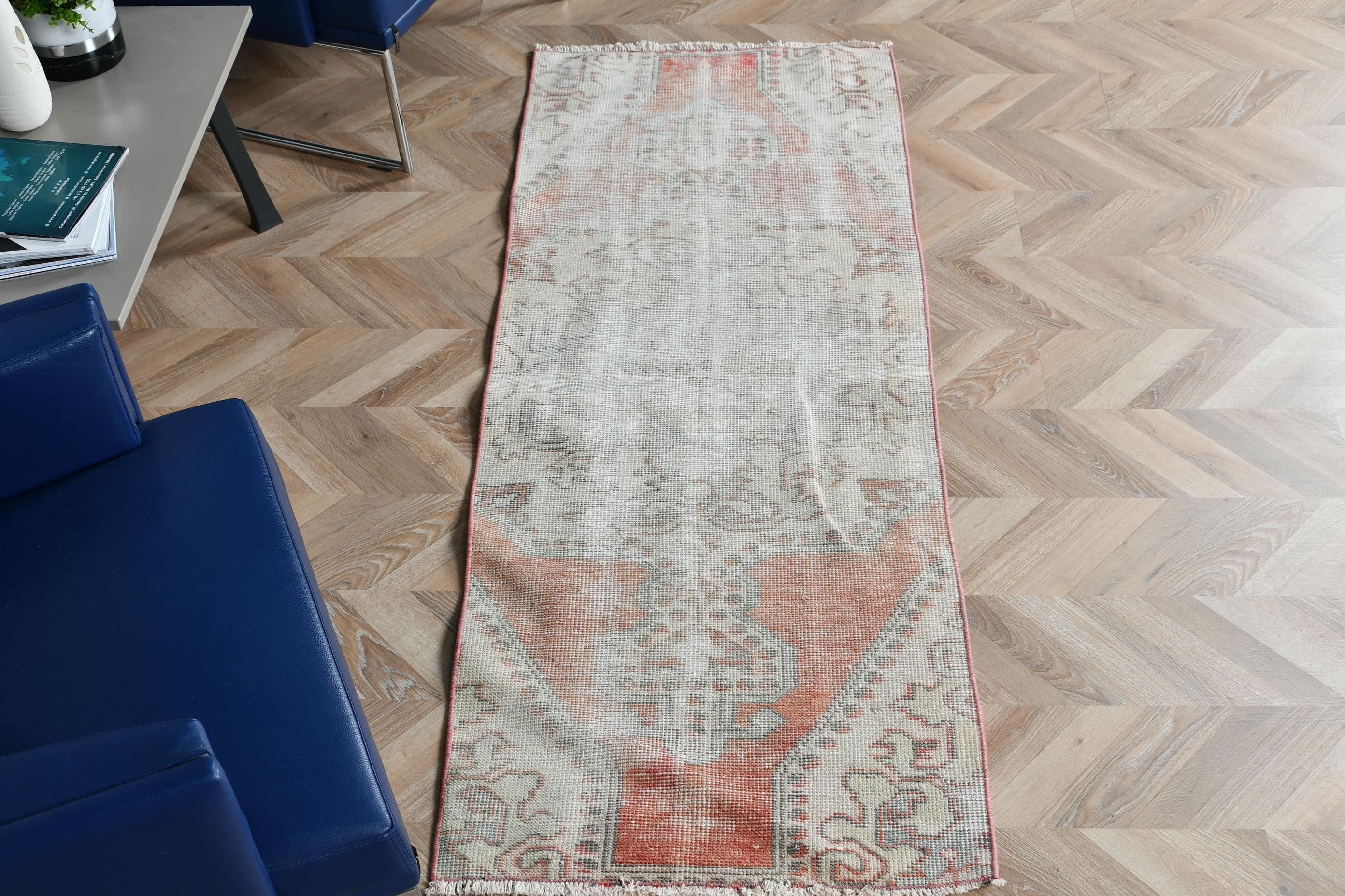 Koridor Halısı, 2.3x6.3 ft Runner Halısı, Türk Halısı, Soğuk Halı, Koridor Halısı, Runner Halıları, Vintage Halılar, Kırmızı Oryantal Halı, Yatak Odası Halısı