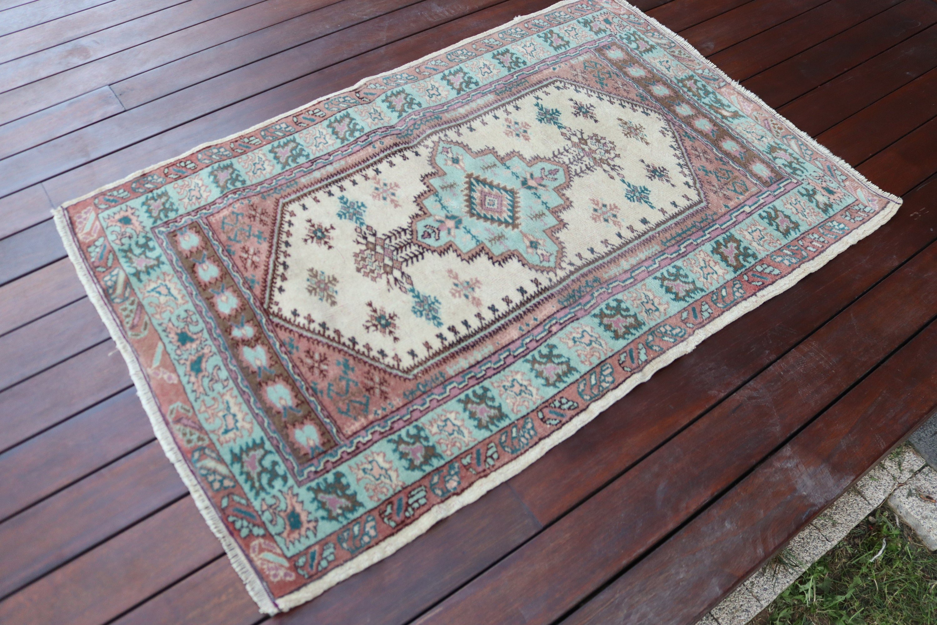 Kitchen Rug, Bedroom Rug, Rugs for Entry, Vintage Rugs, Home Decor Rugs, Handmade Rugs, Turkish Rug, 2.5x3.8 ft Small Rugs, Beige Wool Rug