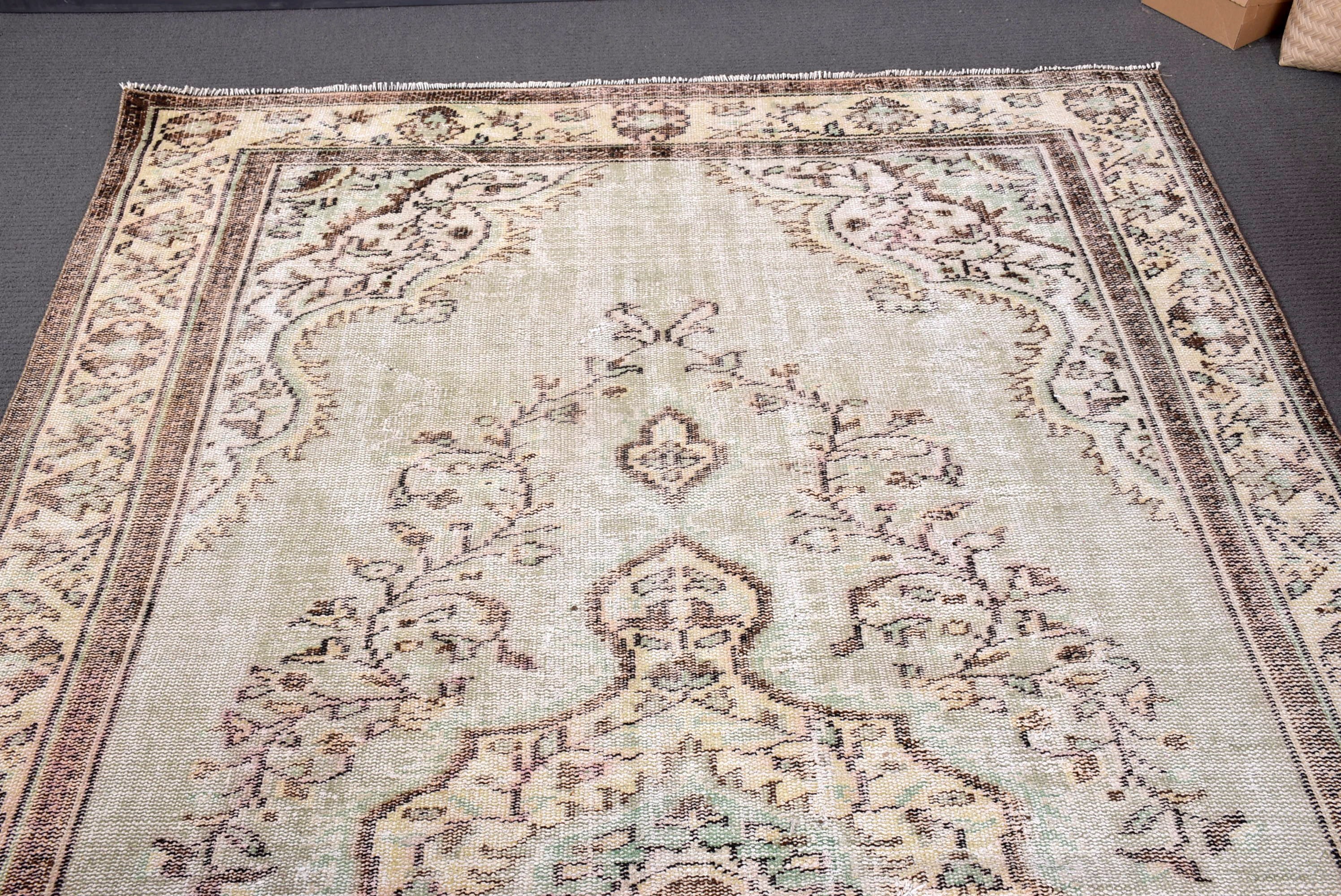 Vintage Rug, Turkish Rug, Oriental Rugs, Luxury Rugs, Living Room Rugs, 5.5x9.2 ft Large Rugs, Green Home Decor Rugs, Salon Rug, Boho Rug