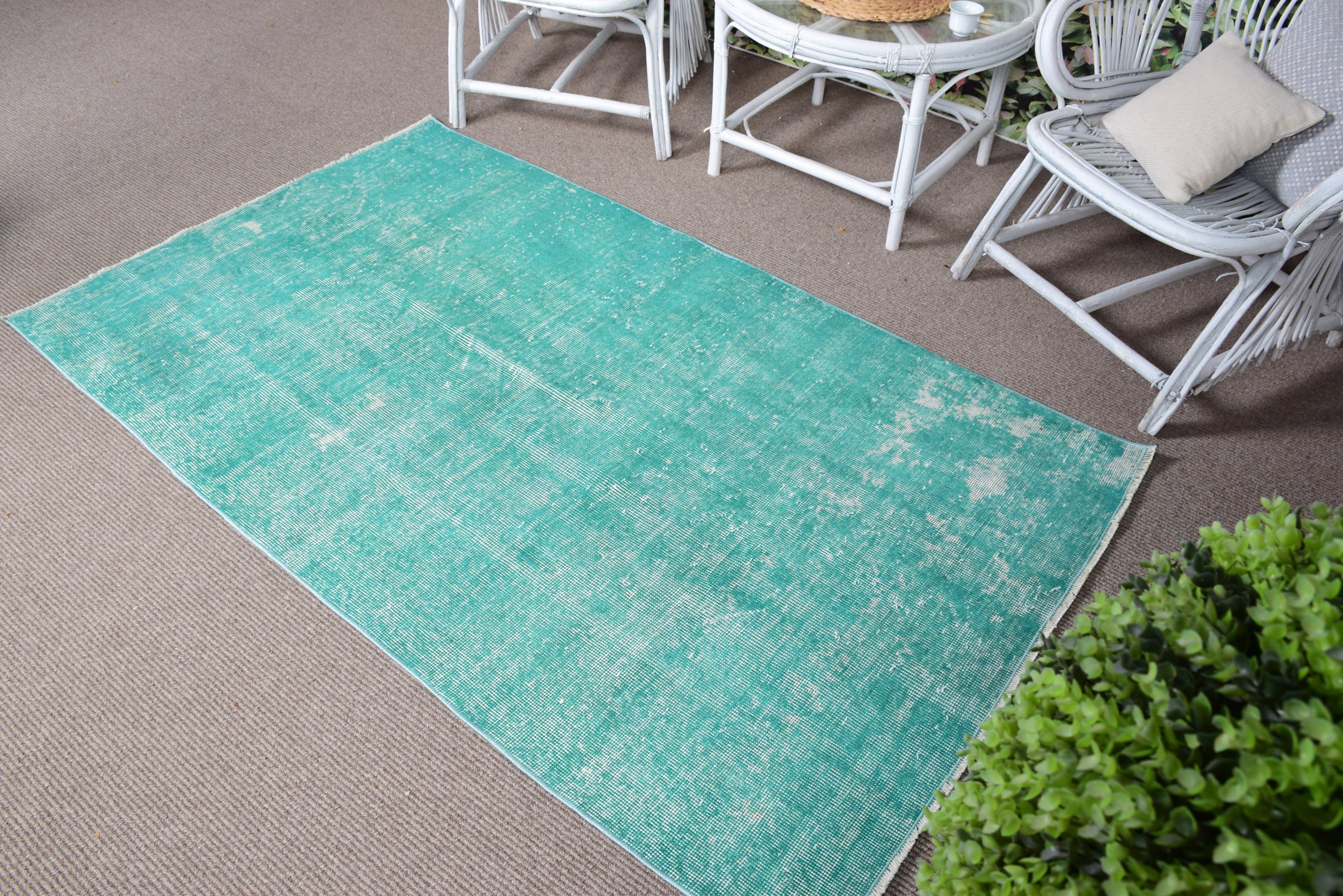 Green Cool Rug, Wool Rug, Turkish Rugs, Nursery Rugs, Anatolian Rug, 3.6x6.1 ft Accent Rug, Rugs for Kitchen, Bedroom Rug, Vintage Rug