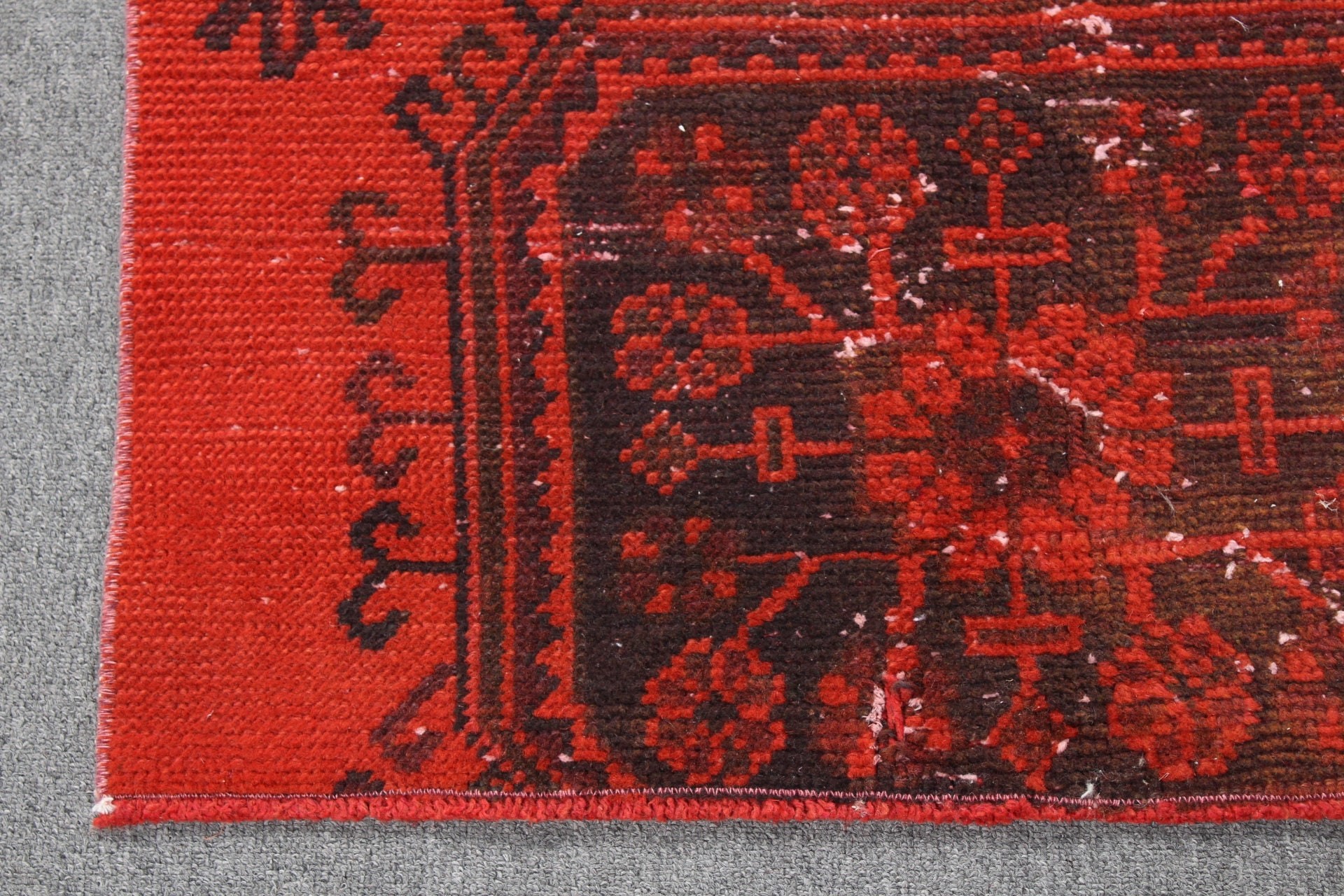 Red Antique Rug, Rugs for Stair, Turkish Rug, Bedroom Rug, Kitchen Rug, 2.5x8.9 ft Runner Rugs, Antique Rugs, Corridor Rug, Vintage Rug