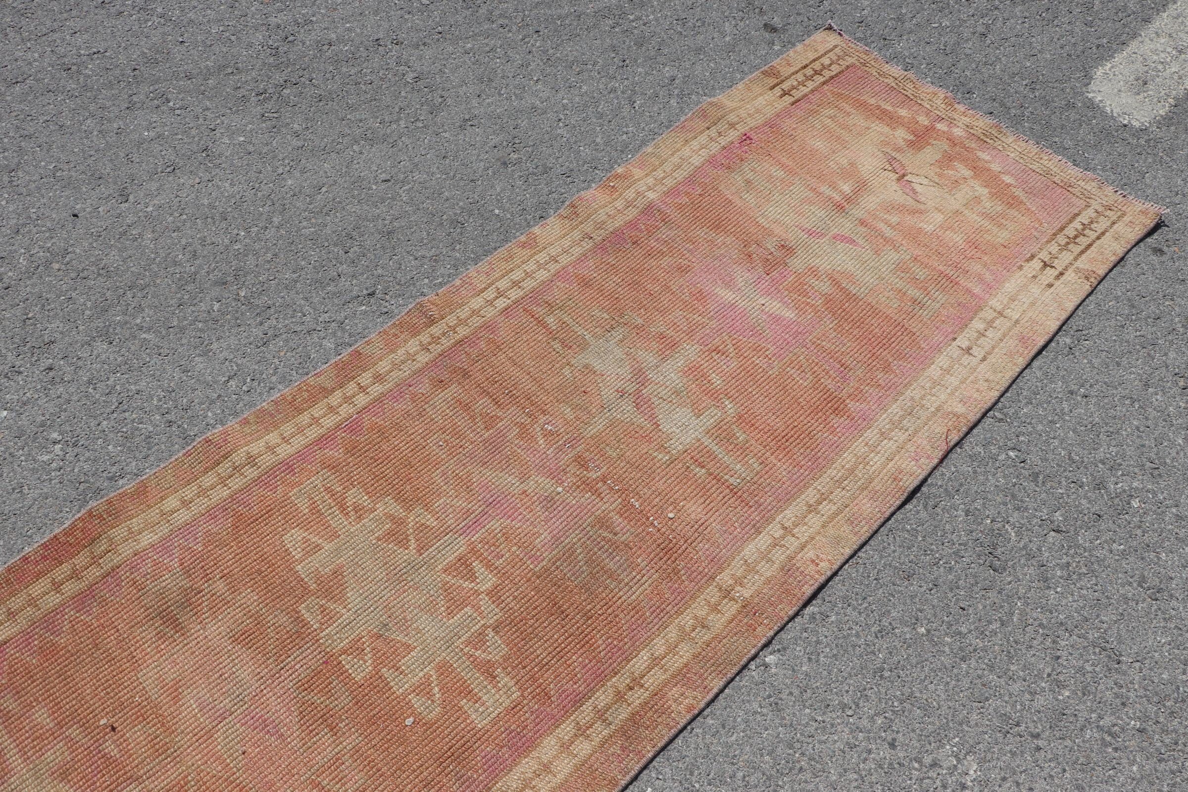 Kitchen Rug, Rugs for Stair, Oushak Rug, Turkish Rug, Beige Oriental Rug, Corridor Rug, Floor Rugs, 2.5x11.2 ft Runner Rug, Vintage Rug