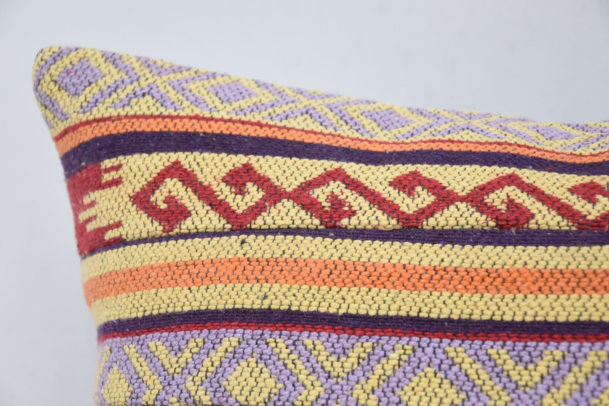 Turkish Pillow, Ethnical Kilim Rug Pillow, 16"x24" Blue Pillow Cover, Kilim Pillow Cover, Personalized Gift Pillow Cushion Cover